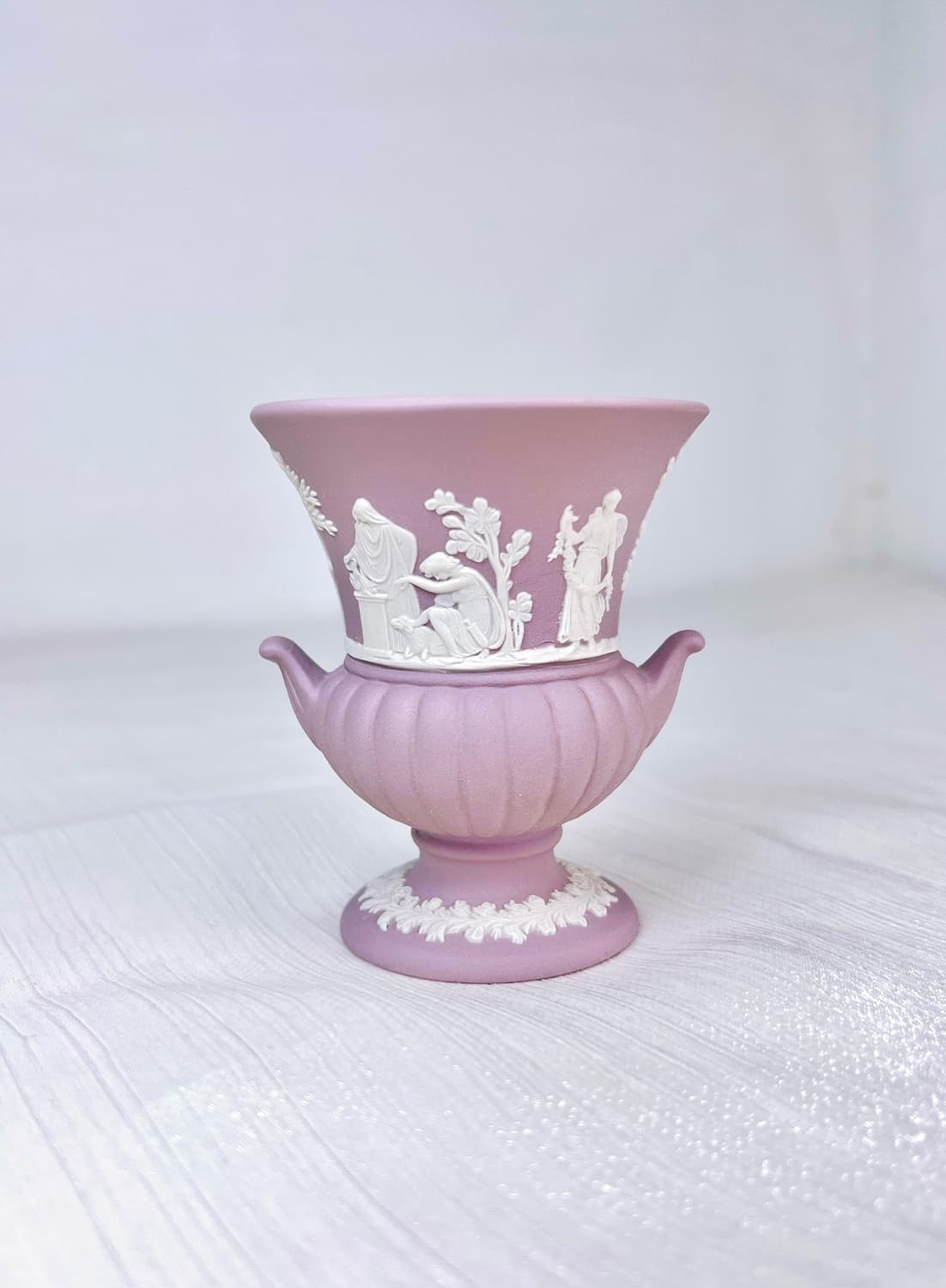 [영국엔틱] 웨지우드 제스퍼웨어 귀달이 도자기 화병 베이스_ 라일락 상품이미지3