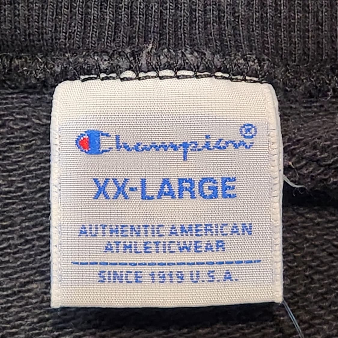 챔피온 로고 블랙 스웻 맨투맨 (2XL) 상품이미지2