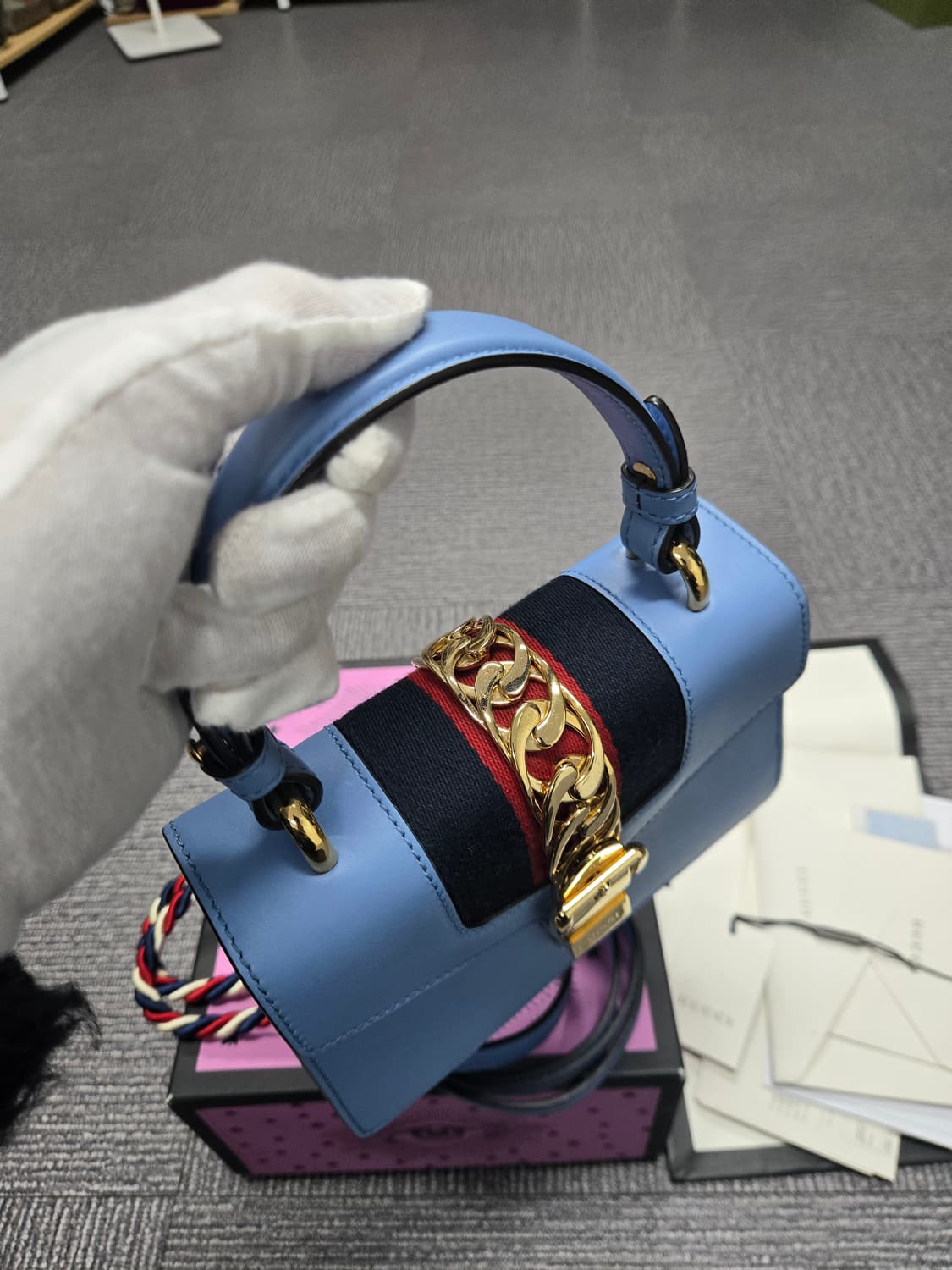 [특가][정품] 구찌 실비백 블루 상품이미지7