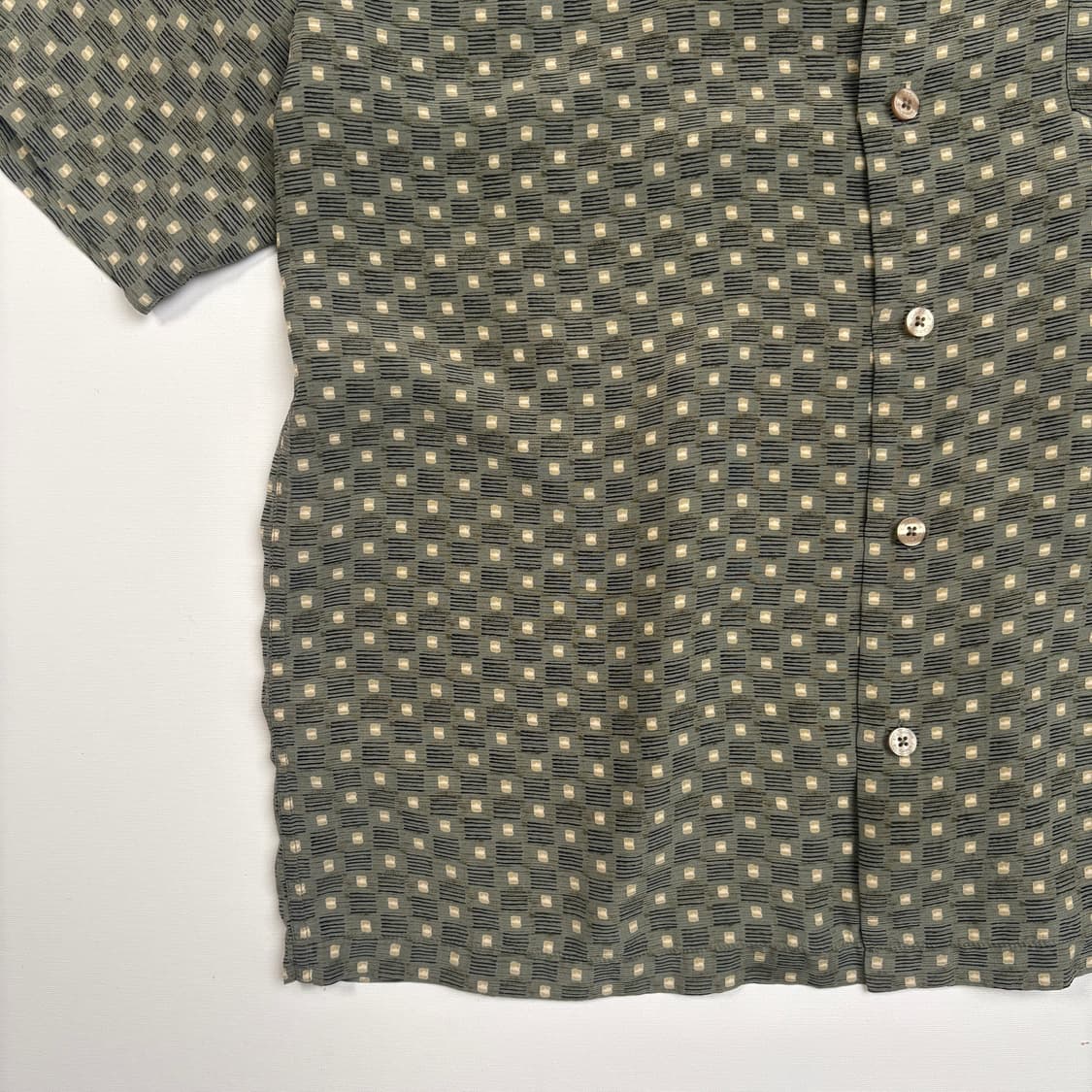 [L] CLAIBORNE Silk pattern half-shirt 상품이미지4