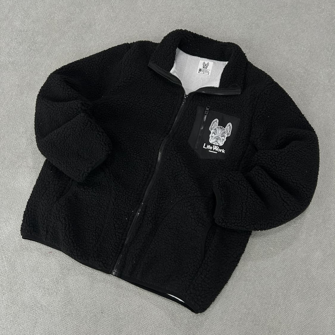 라이프워크 블랙 덤블 플리스 집업 XL 상품이미지1