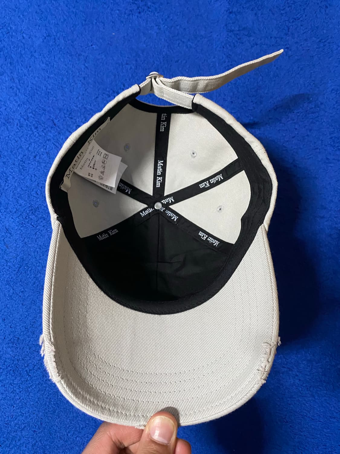 MatinKim 마뗑킴 레터링 워시드 볼캡 아이보리 상품이미지4