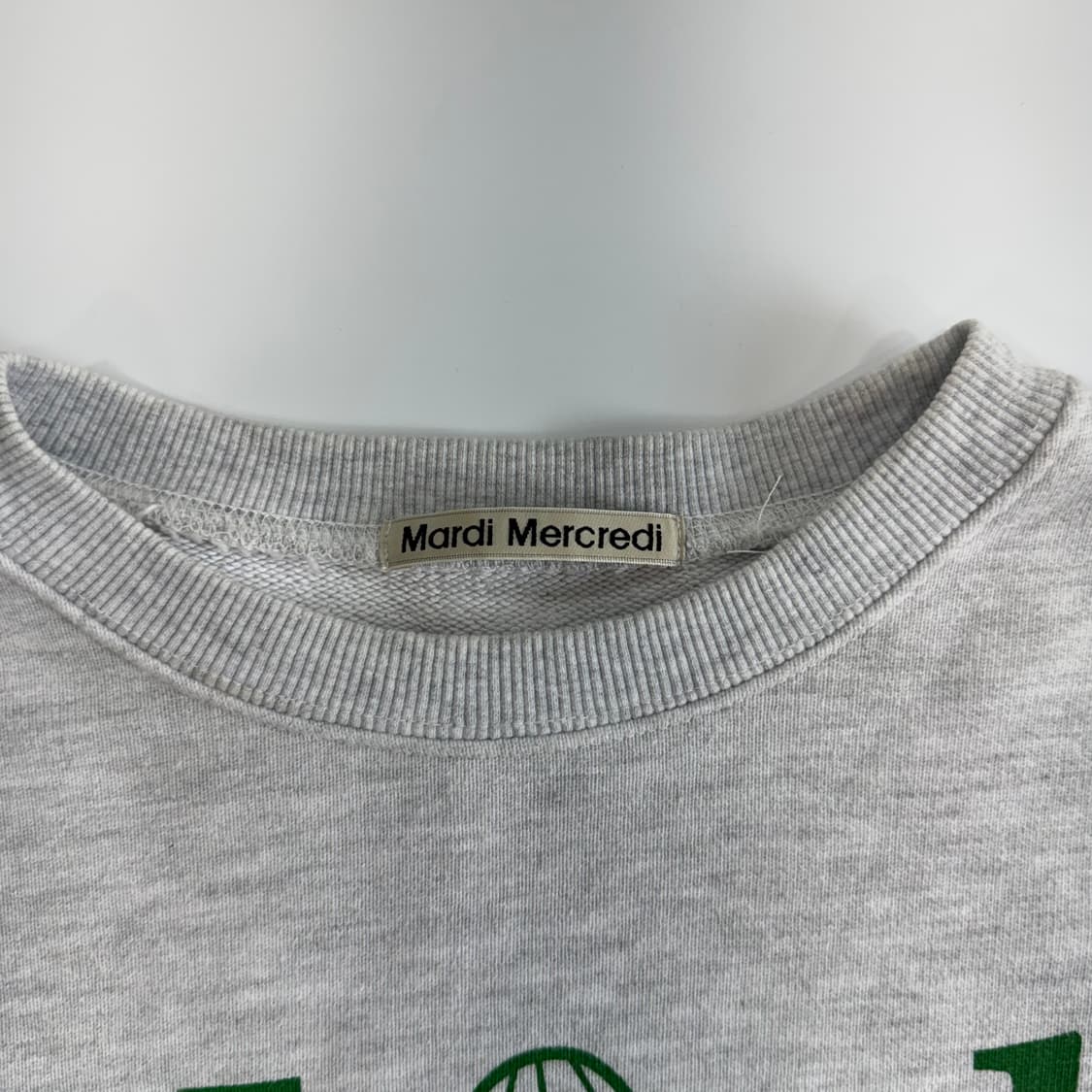 Mardi Mercredi 마르디메크르디 그린 로고 멜란지 맨투맨  상품이미지5