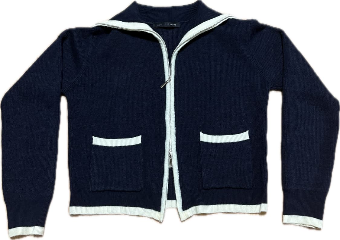 투웨이 니트 집업 (navy) 상품이미지1