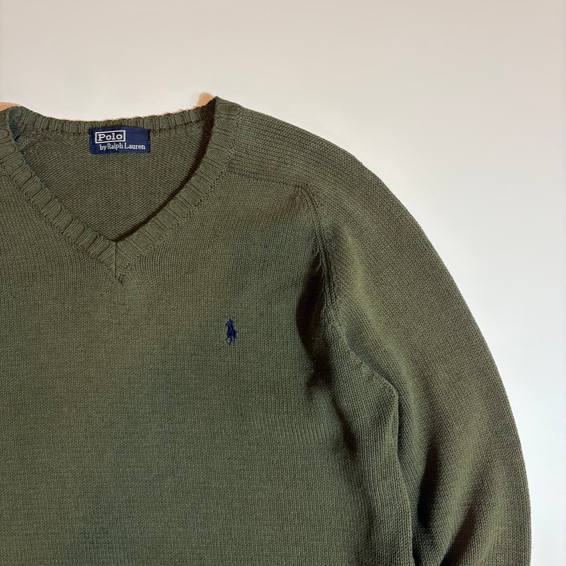 폴로 랄프로렌 올리브 브이넥 니트 상품이미지2