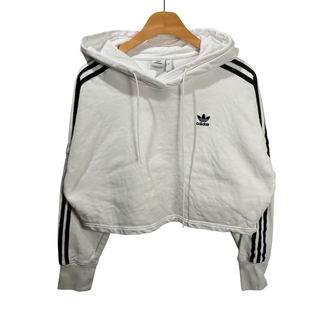 아디다스 사이드라인 화이트 크롭 후드 상품이미지2