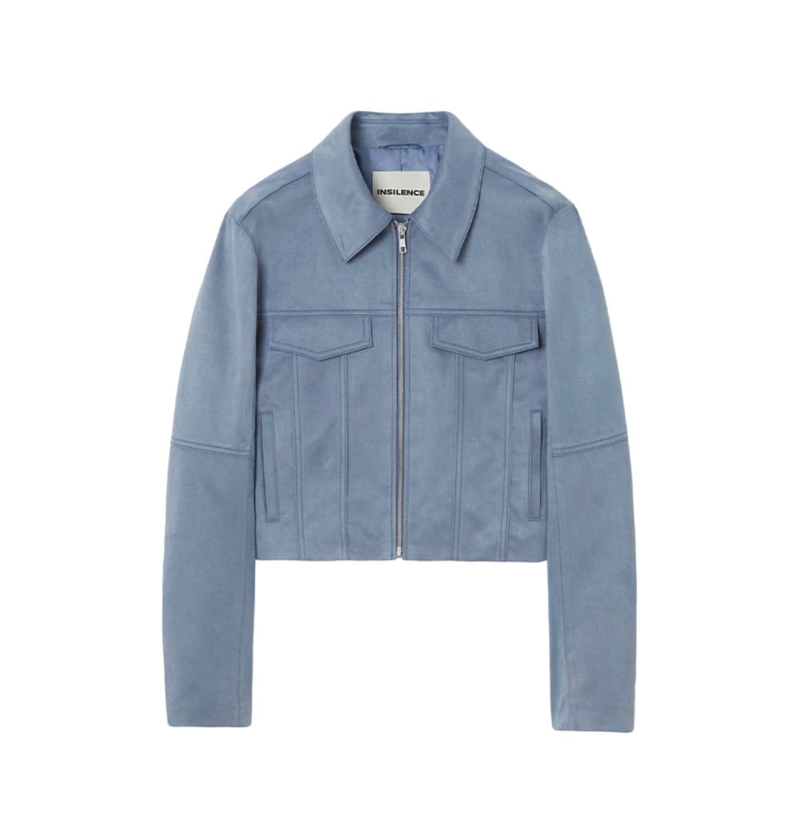 비건 스웨이드 크롭 자켓 BLUE 상품이미지4