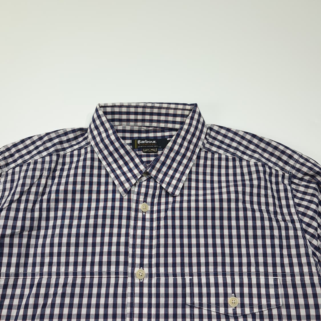 CL573 L 바버 클래식 깅엄체크 네이비 셔츠 남방 상품이미지2
