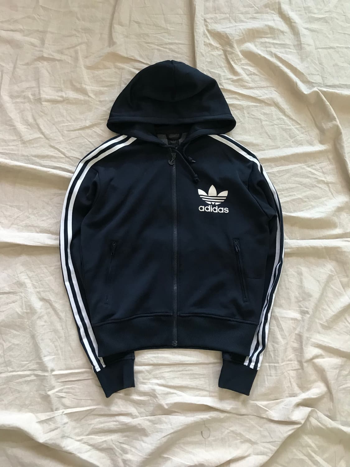 아디다스 00년대 올드스쿨 파이어버드 네이비 후드 트랙탑 져지 상품이미지5