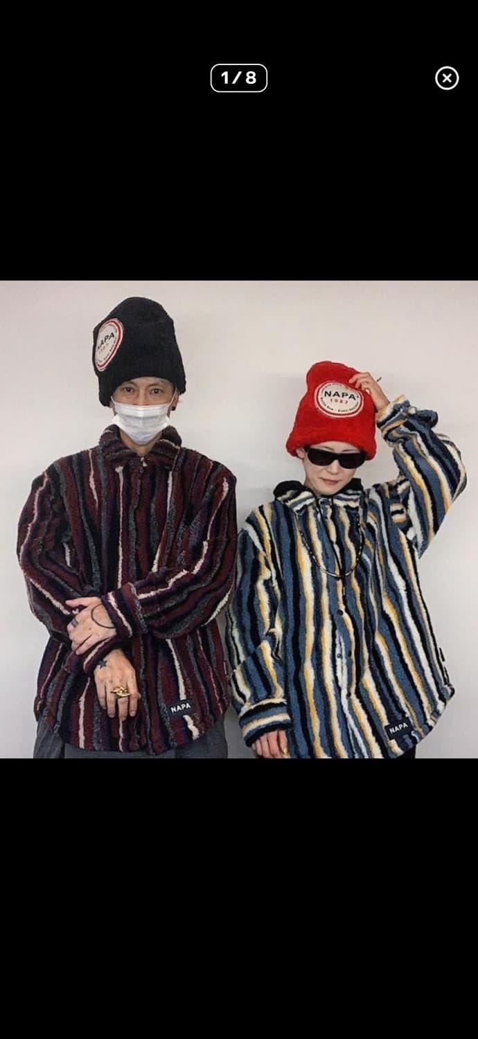 (OS)마틴로즈 비니 블랙 / 레드 상품이미지1