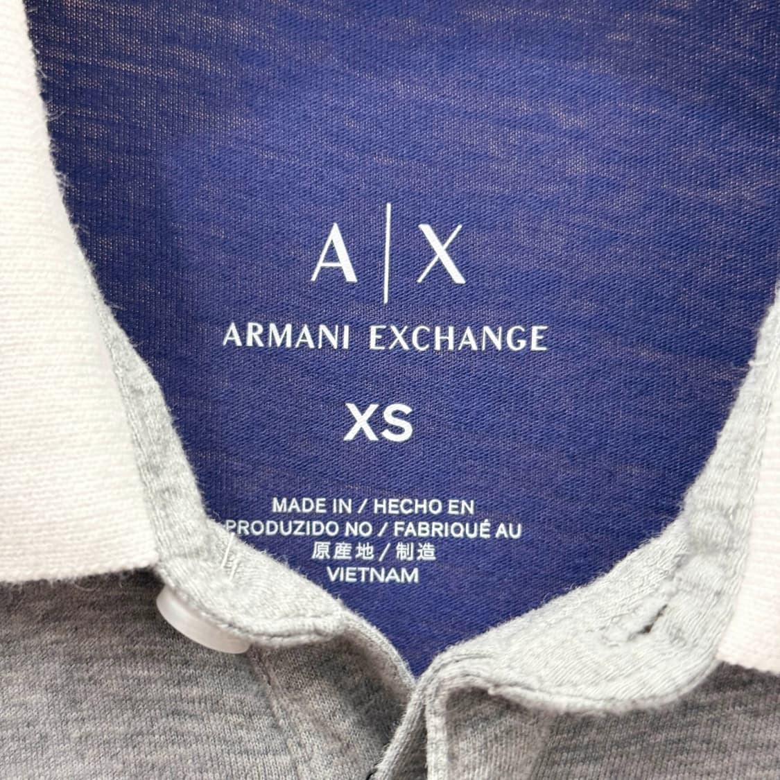 아르마니 익스체인지 컬러블록 반팔 카라 티셔츠 사선 배색 상품이미지7