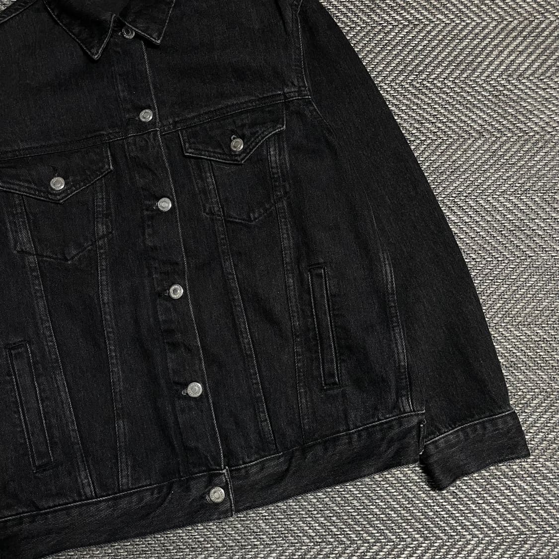 빈티지 흑청 데님 트러커 자켓o 5360 상품이미지2