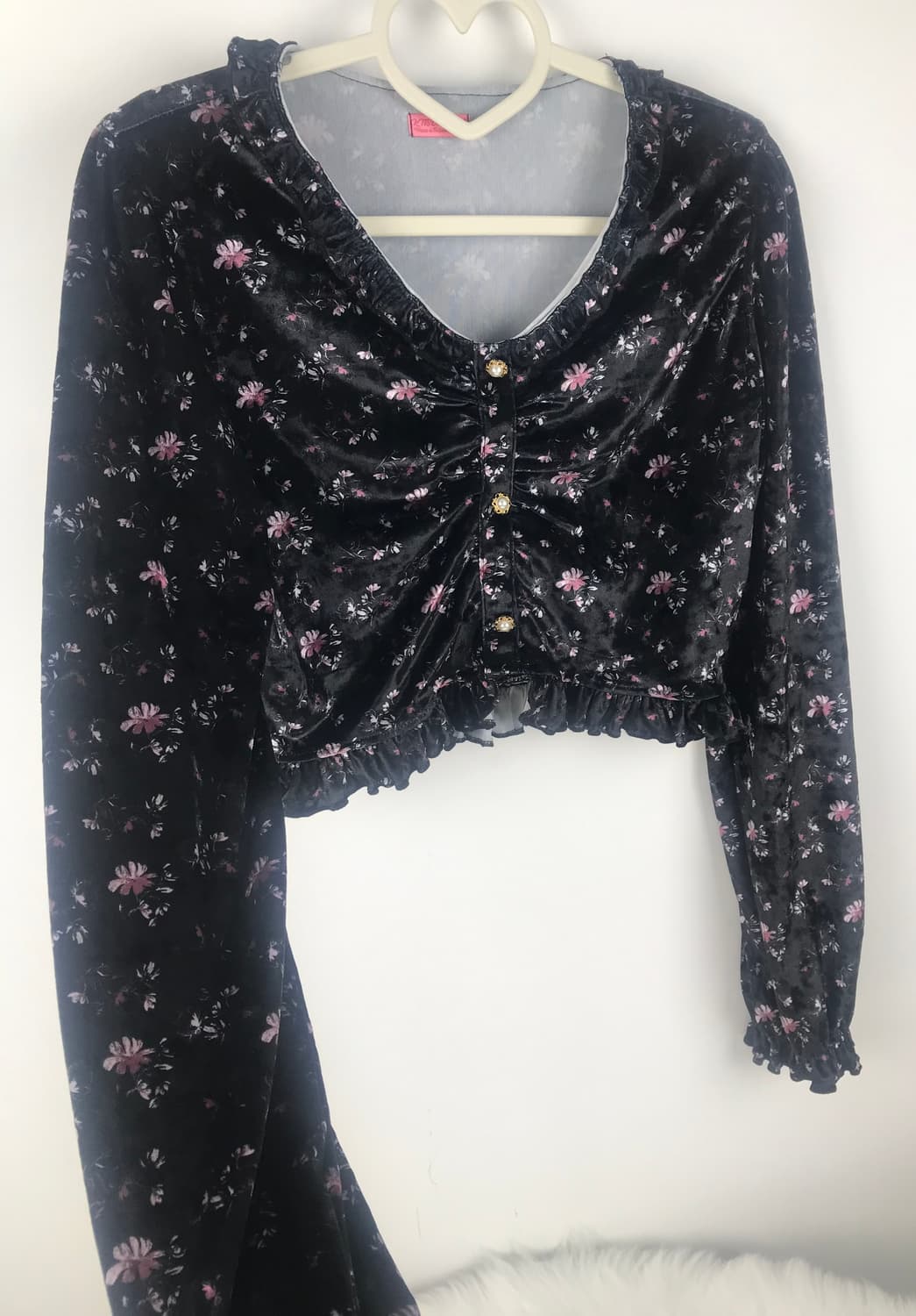 블랙 플로럴 벨벳 셋업 크롭블라우스 스커트세트 빈티지모리걸원피스 대대장급 상품이미지6