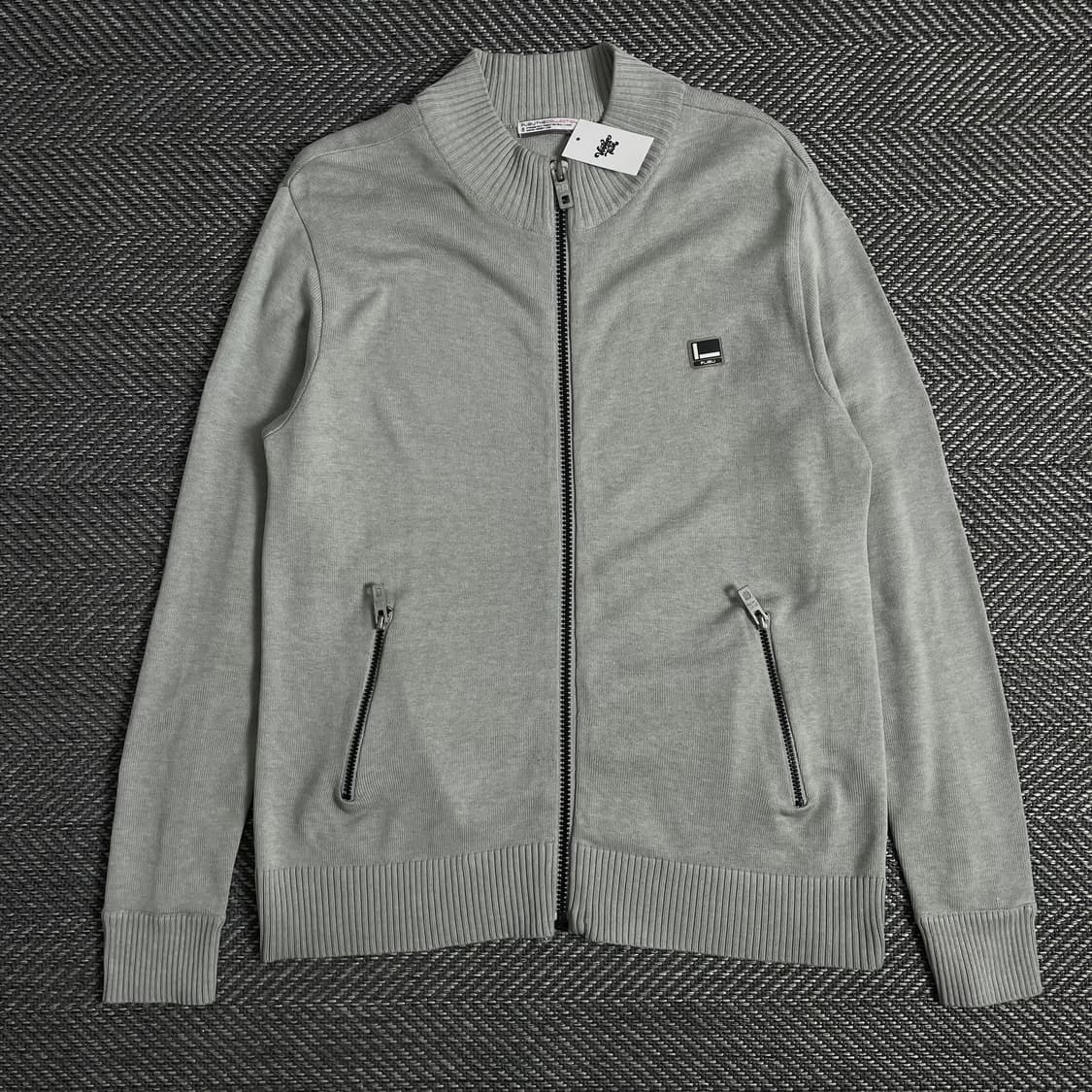 00s 후부 y2k 빅로고 올드스쿨 니트 집업o 2894 상품이미지2