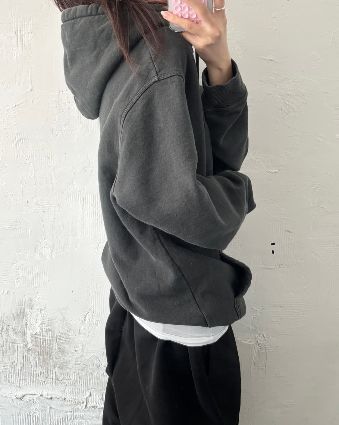 Stussy 스투시 차콜 컬러 코튼 후드티 상품이미지3