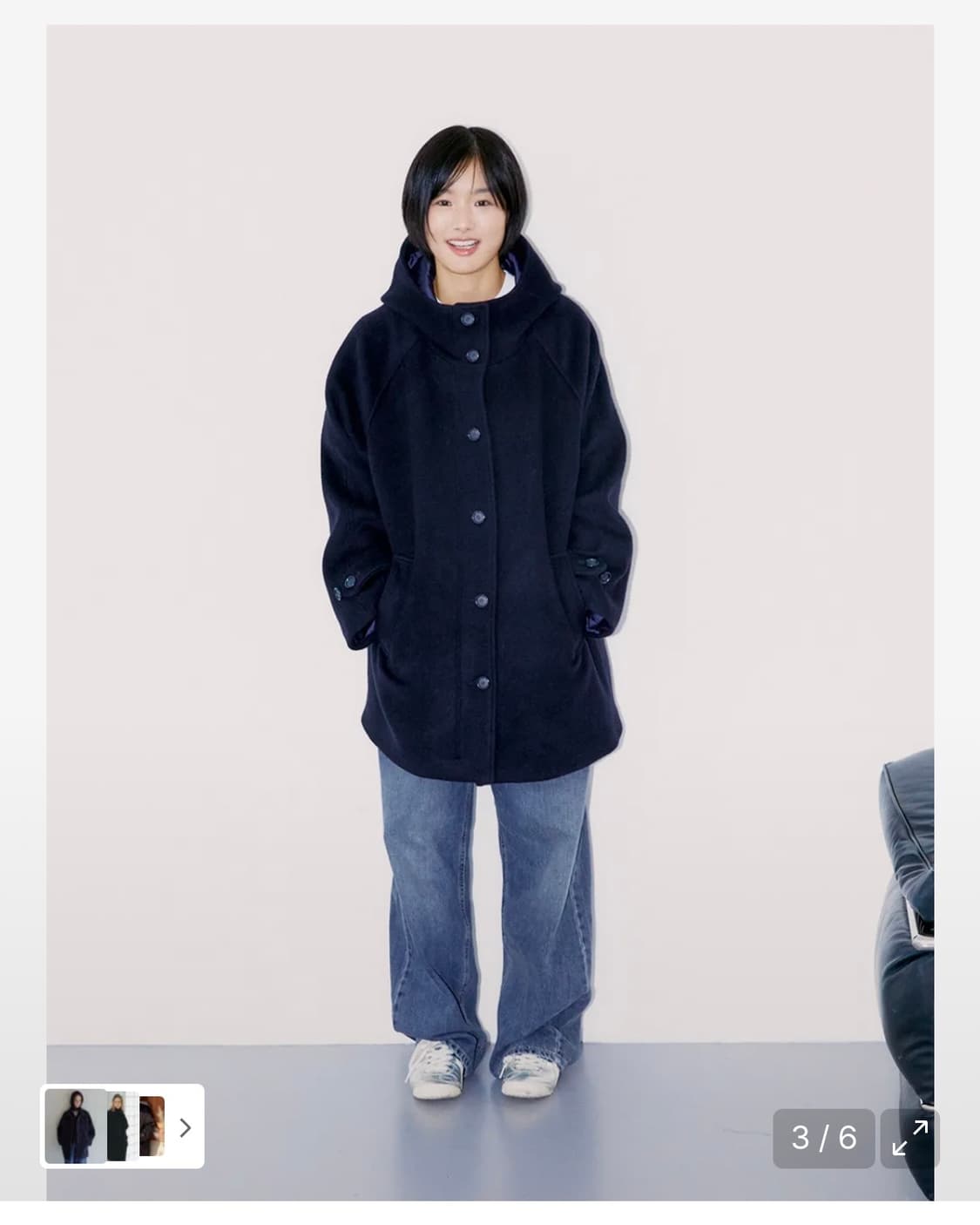 오피쉬 하프코트 네이비 상품이미지2