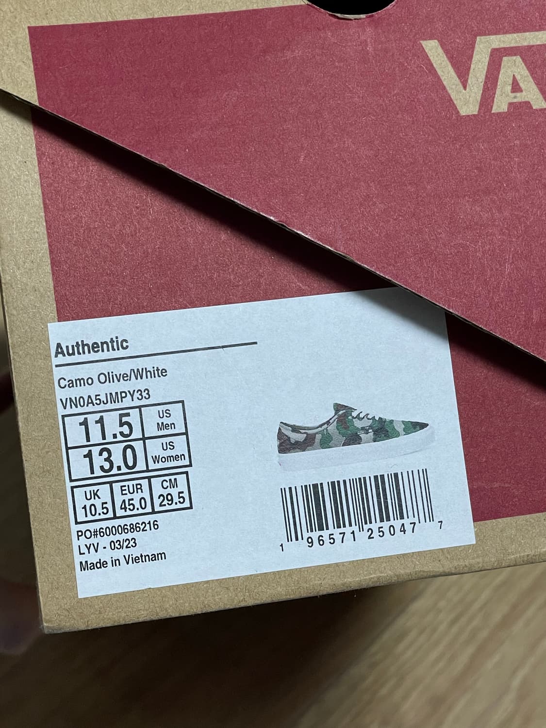 반스 어센틱 카모 올리브 상품이미지6