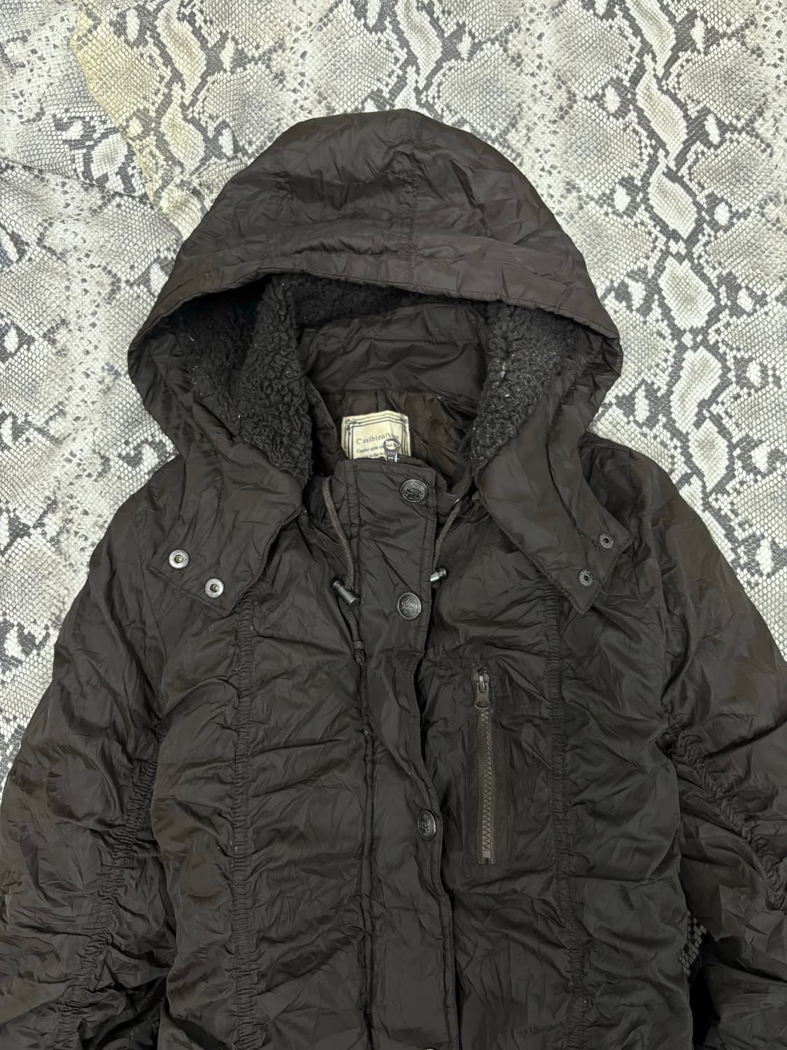 Shirring Detail Y2K Grunge Mood Deep Bro 상품이미지8