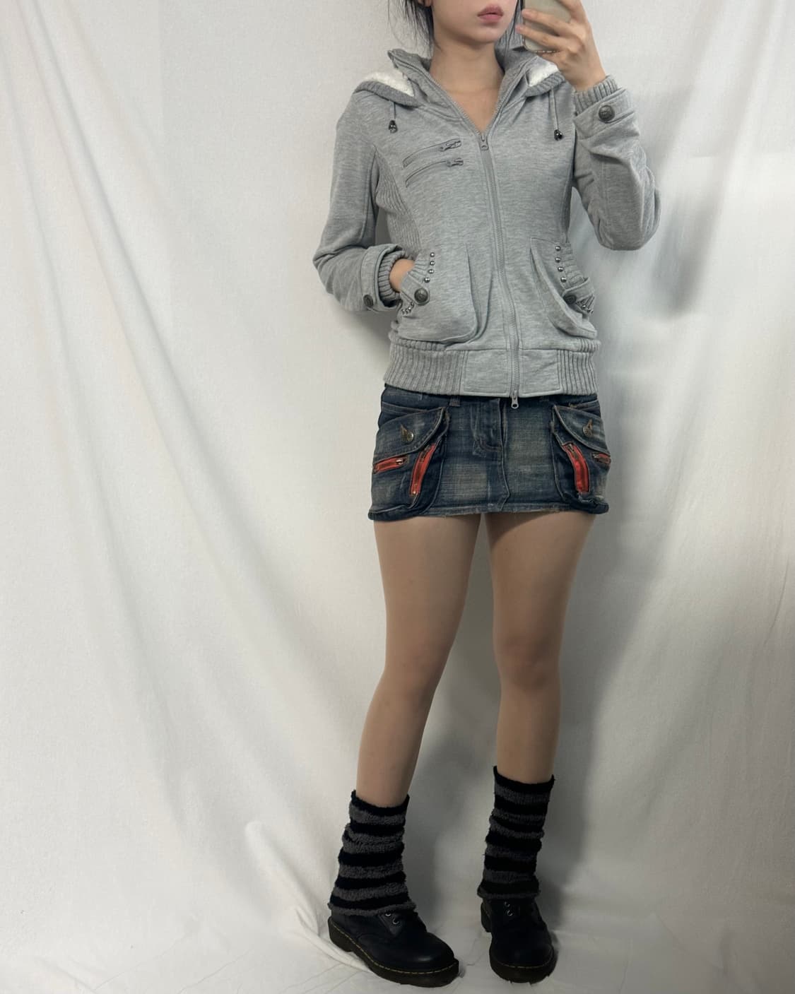 스터드 니티드 디테일 와이투케이 후디드 집업 상품이미지4
