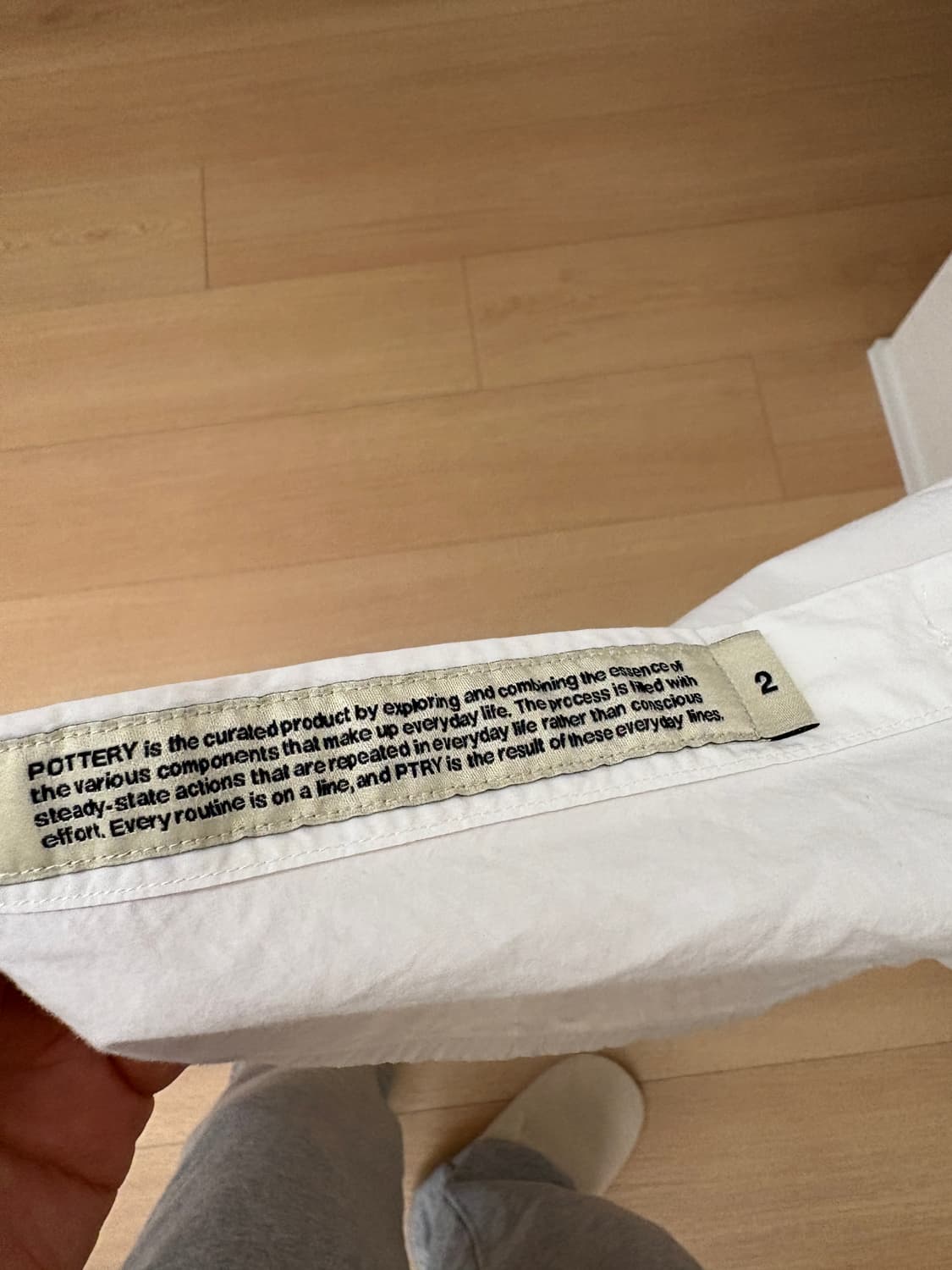 포터리 화이트셔츠 2사이즈 상품이미지3