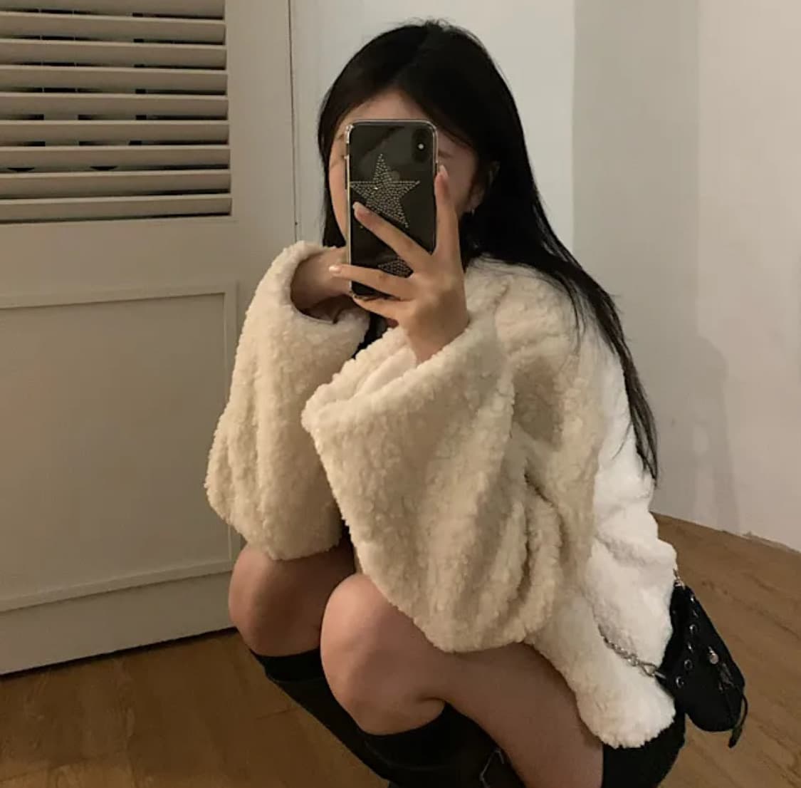 양털 라운드 퍼자켓 피코트 숏코트 빈티지 핀터레스트  상품이미지3