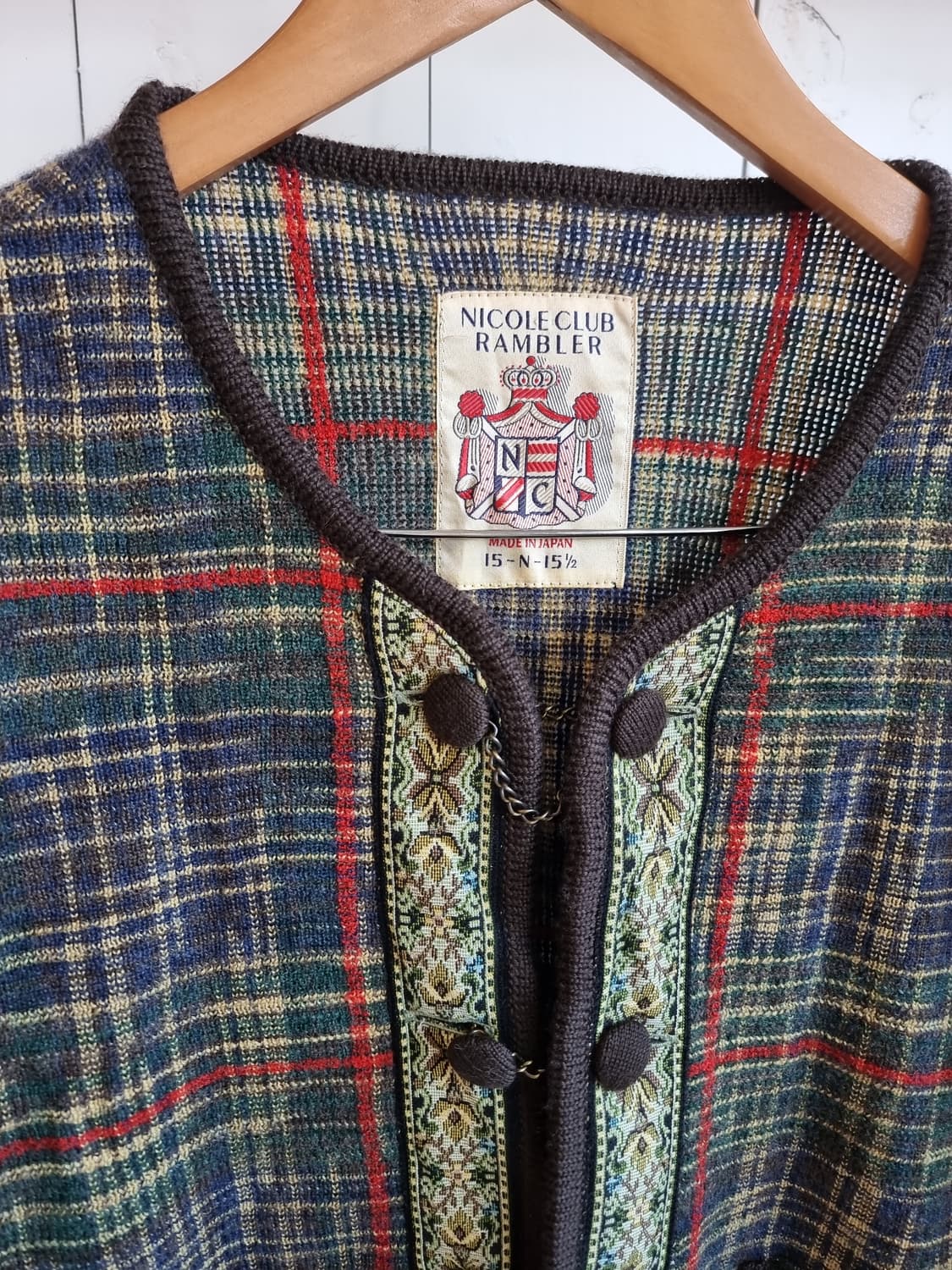 니콜클럽 램블러 울 체크 자켓 상품이미지2