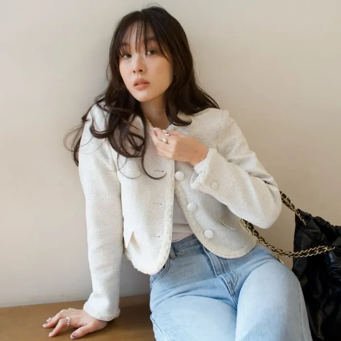 마론에디션 화이트 코튼 트위드 블레이저 상품이미지4