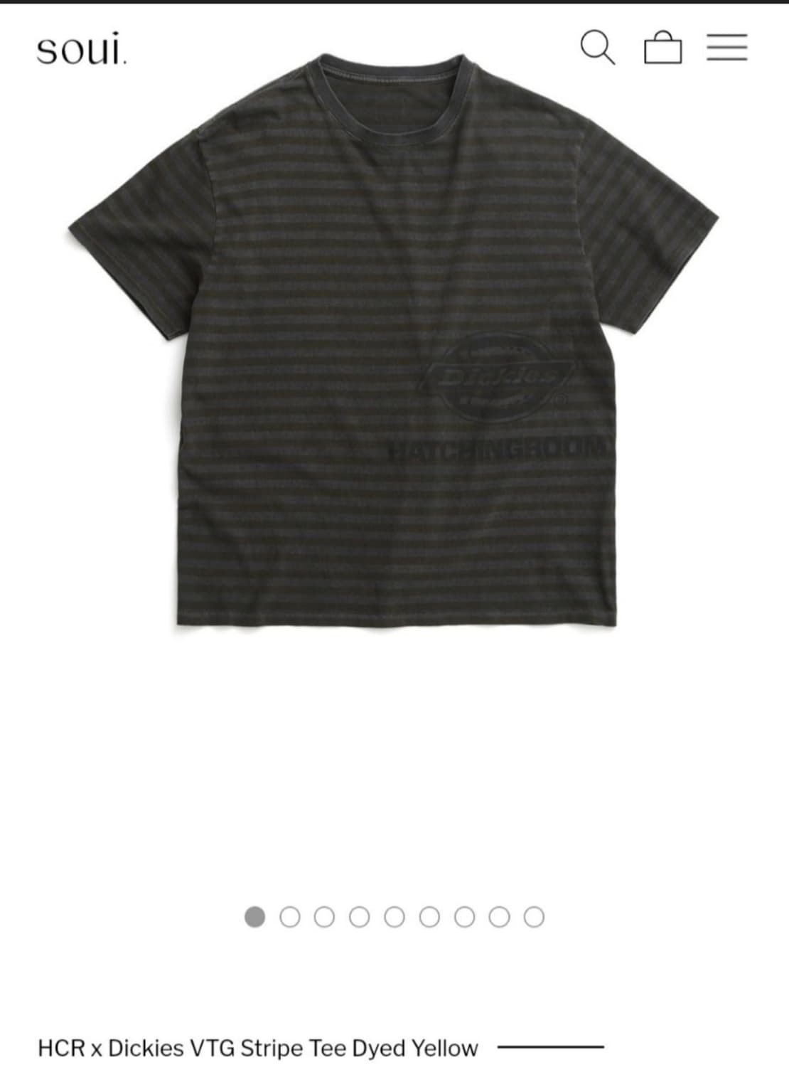 새상품) 디키즈 x 해칭룸 스트라이프 다이드 티셔츠 옐로우 4사이즈 상품이미지1