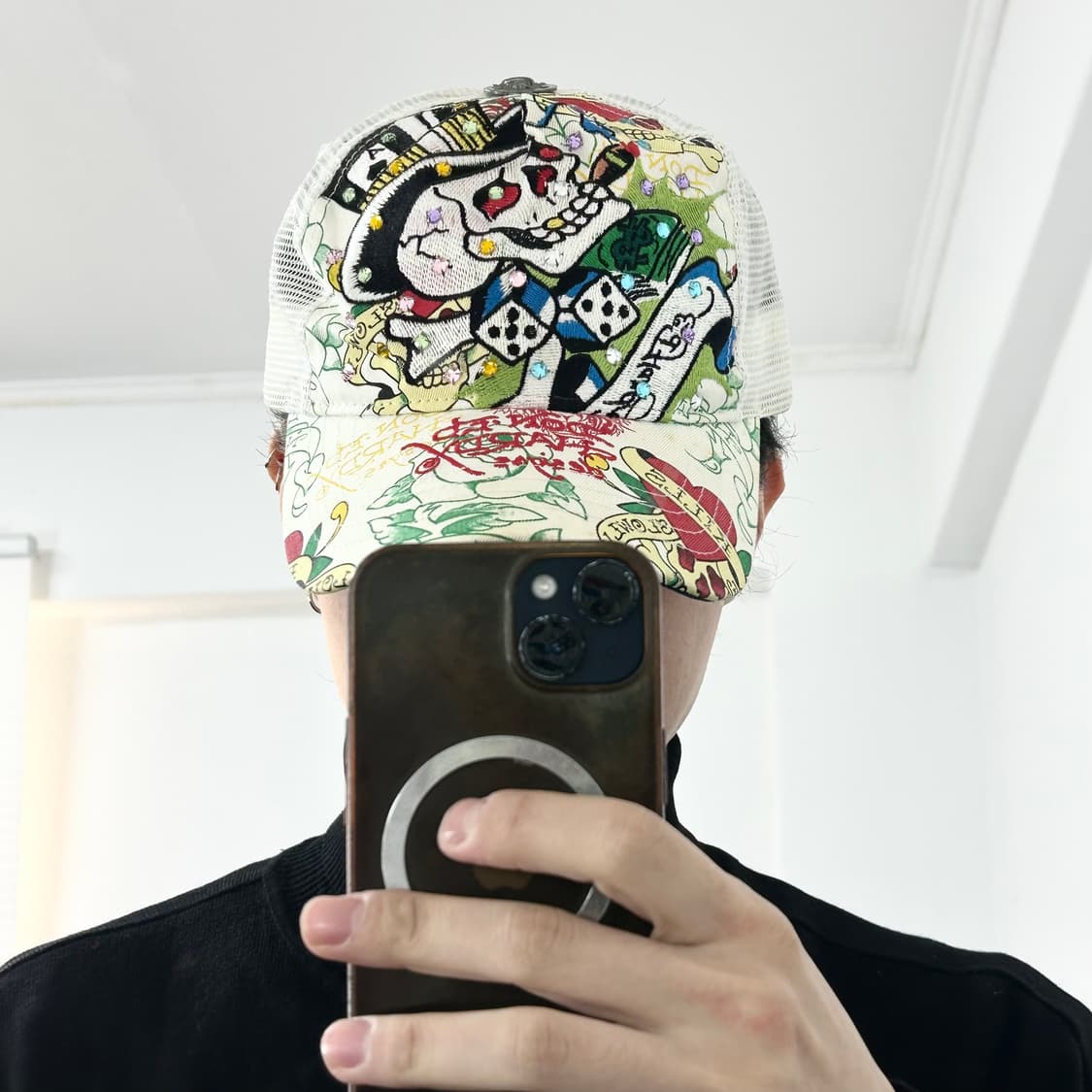 에드하디 스컬 펑크 메쉬 볼캡 상품이미지2