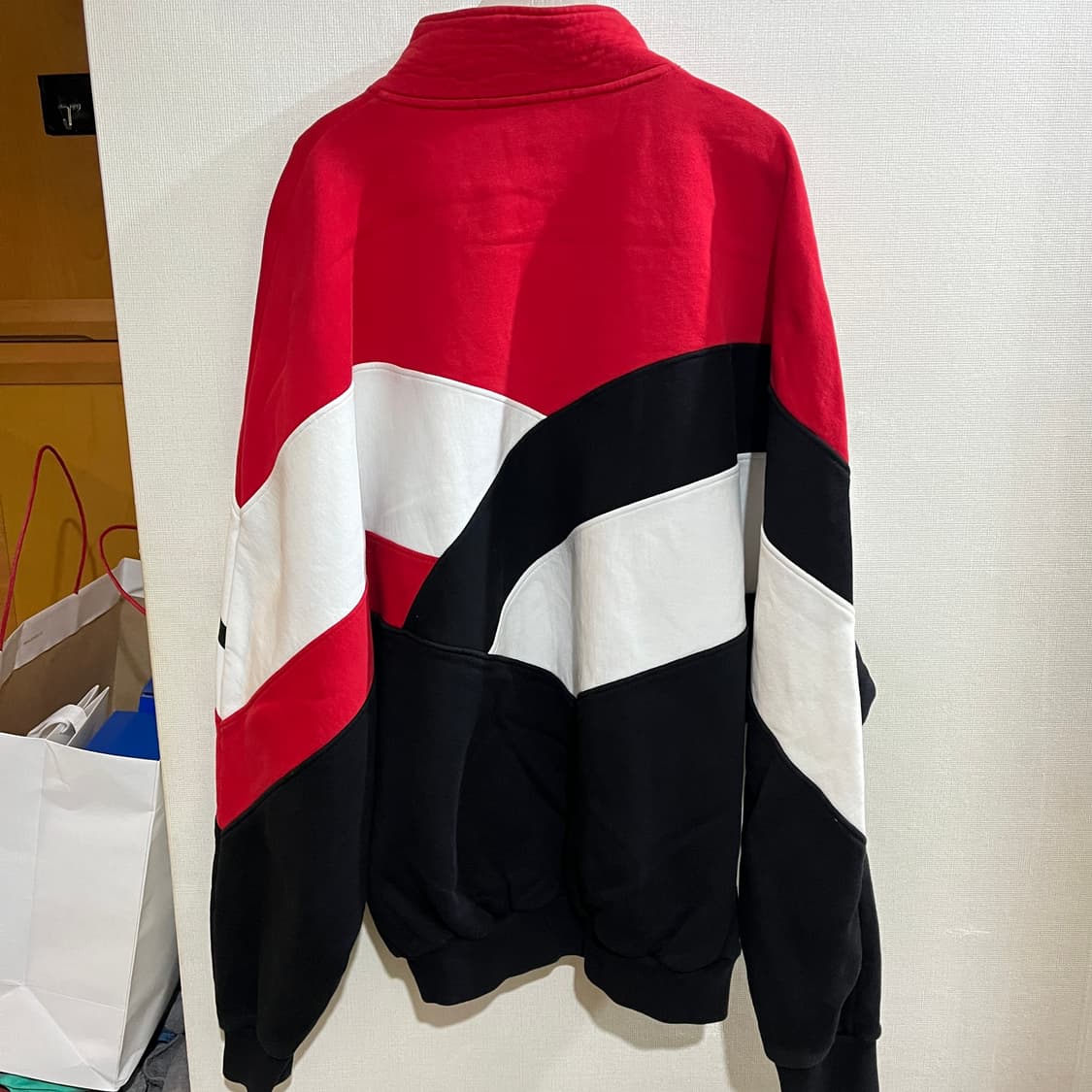 (가오리핏 오버핏M) MSGM 컬러블럭 기모 하프 집업 스웻셔츠 상품이미지2