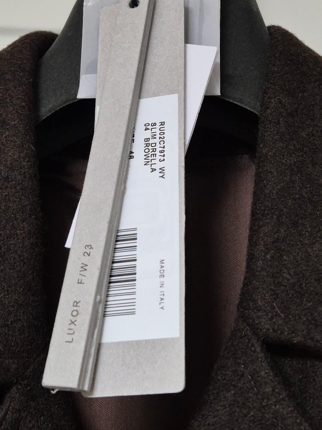 (새상품/48)릭오웬스 FW23 DRELLA 슬림 더블 코트 브라운 상품이미지6