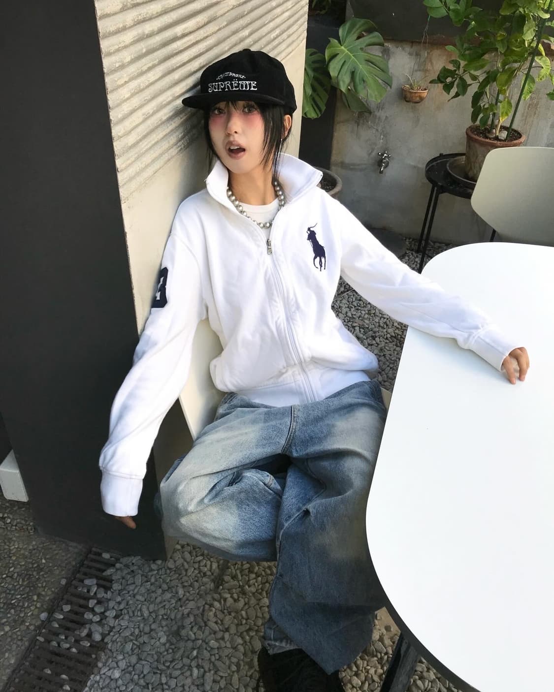 Polo Big Pony White Zip-Up ⭐️Rare⭐️ 상품이미지2