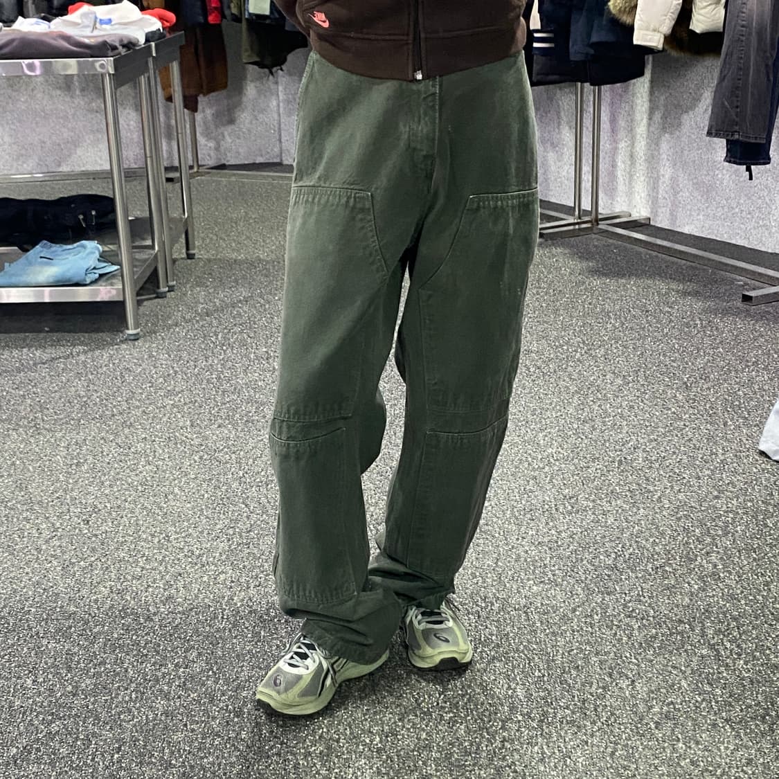 플라스틱프로덕트 더블니 카키 코튼 팬츠 B3147 상품이미지1