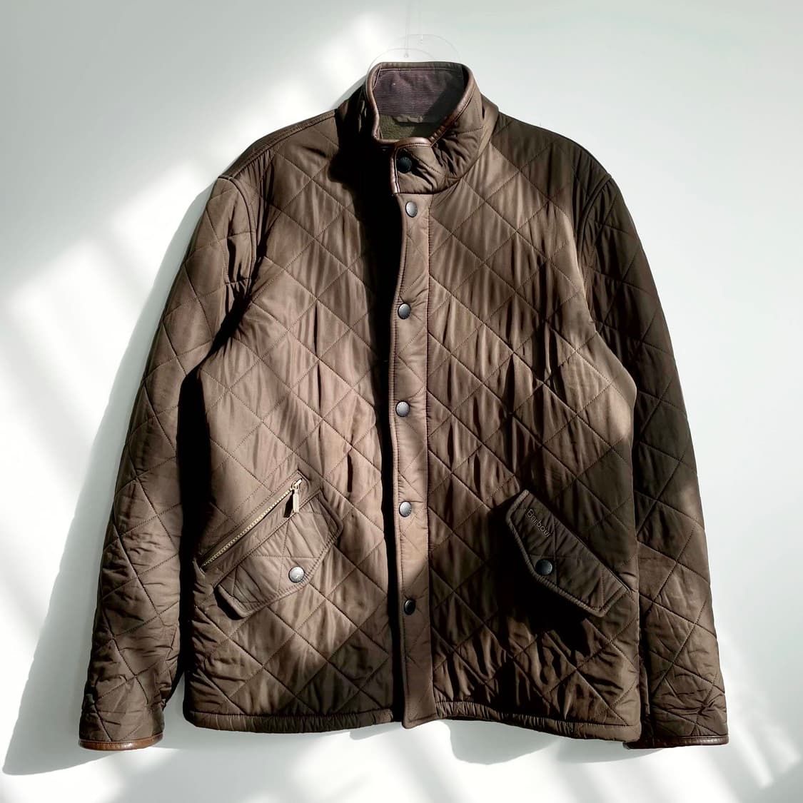A2 Barbour 바버 브라운컬러 POWELL 퀼팅 자켓 M(95-10 상품이미지1