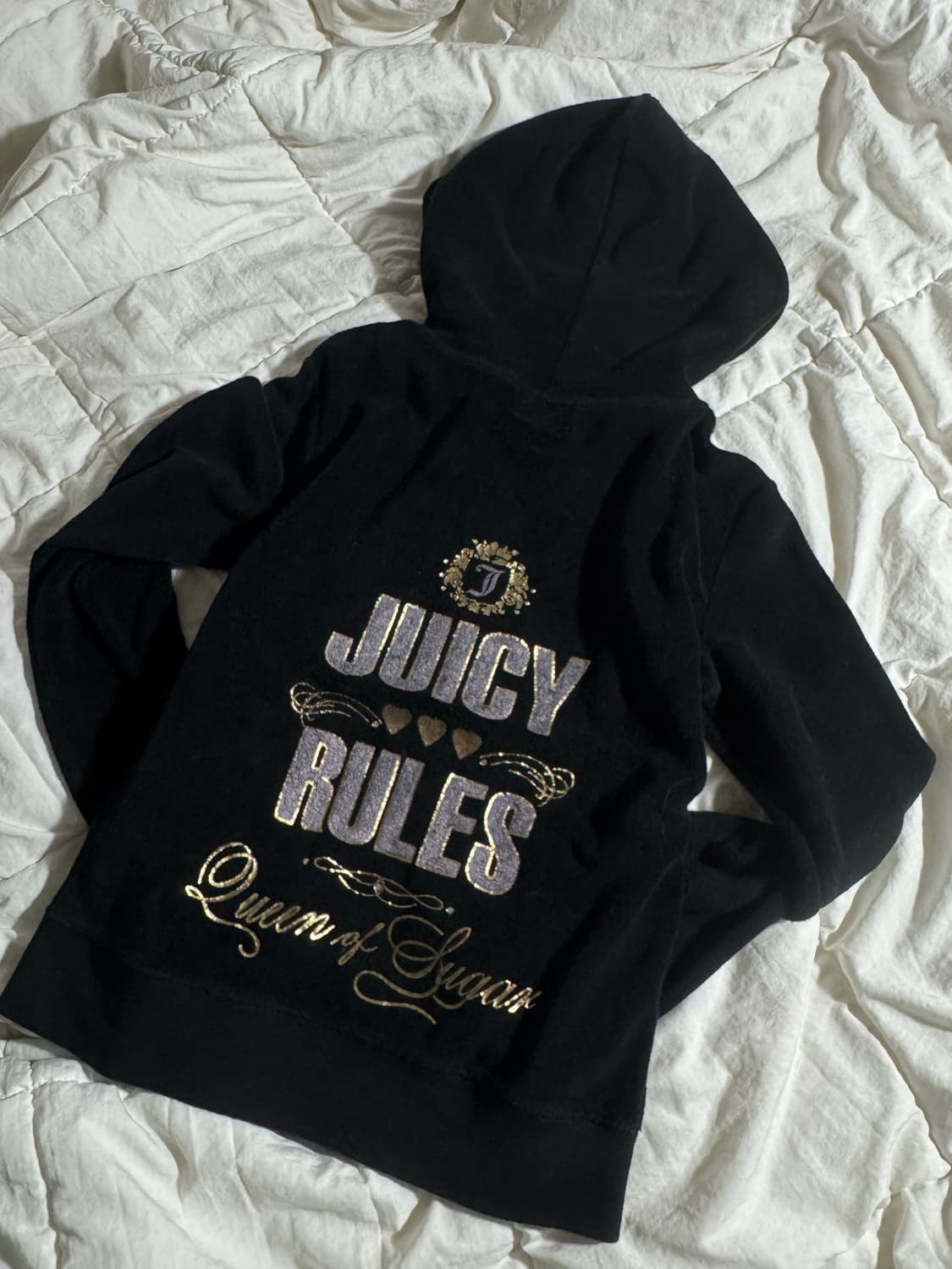 쥬시꾸뛰르 벨벳 큐빅 딱붙핏 후드집업 후집 상품이미지2