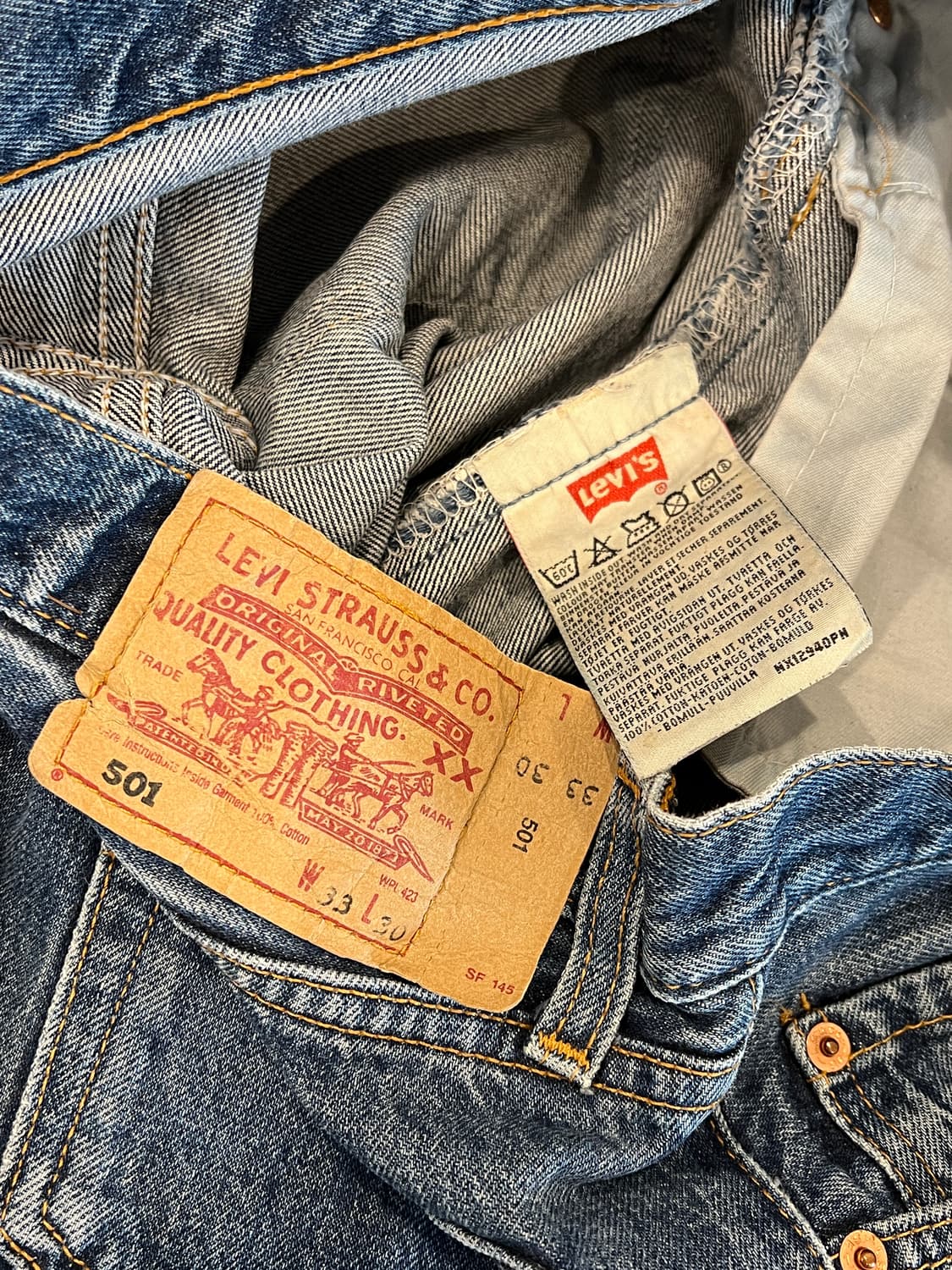 90s Levis 리바이스 501 데님 팬츠 (made in UK) 상품이미지9