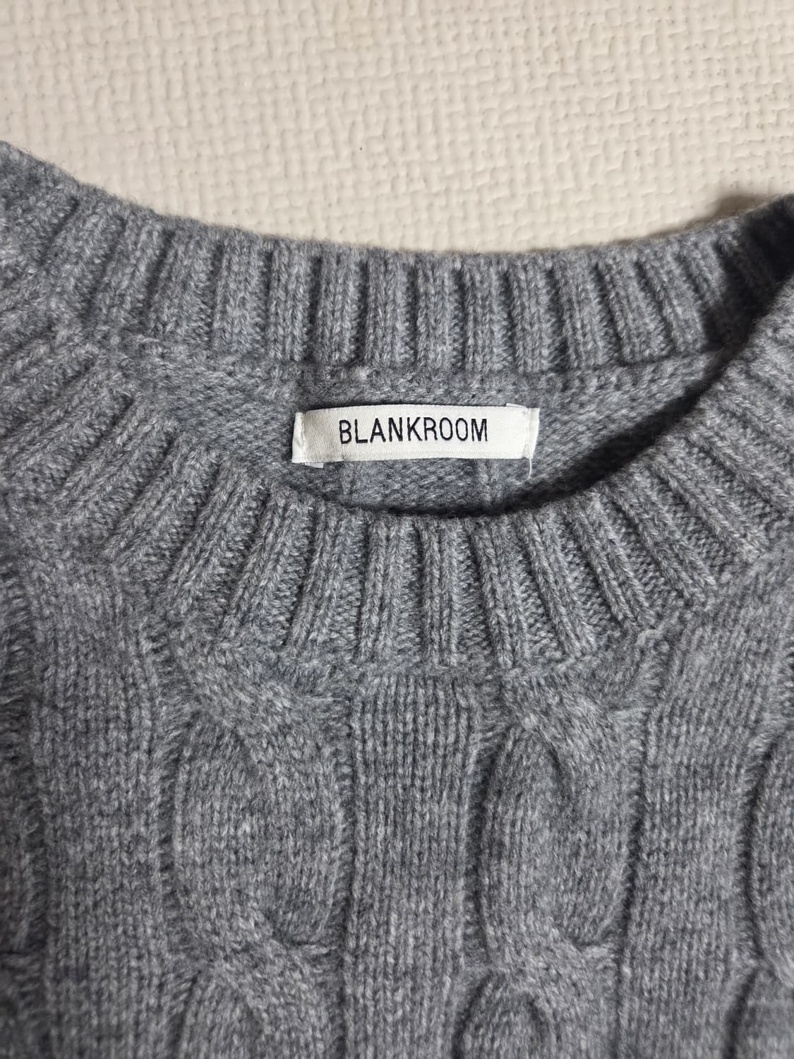 (3) 블랭크룸 울 케이블 니트 멜란지 그레이 상품이미지3