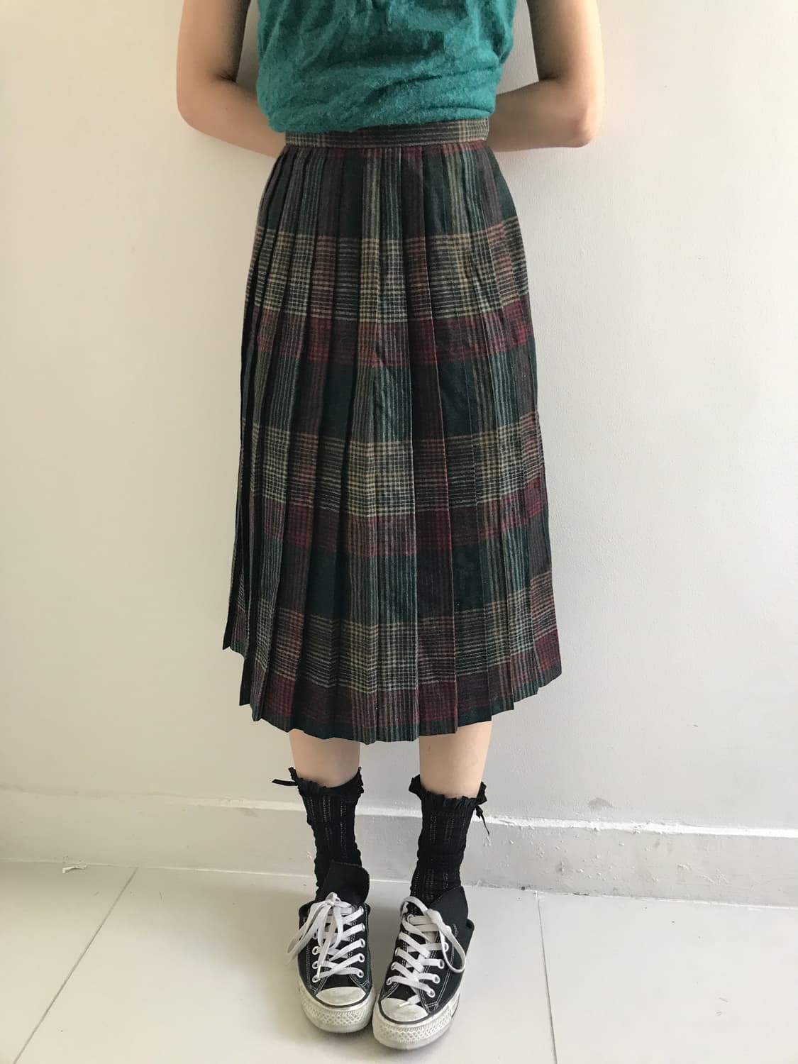 (Vintage)Square neck lace knit blouse 상품이미지5