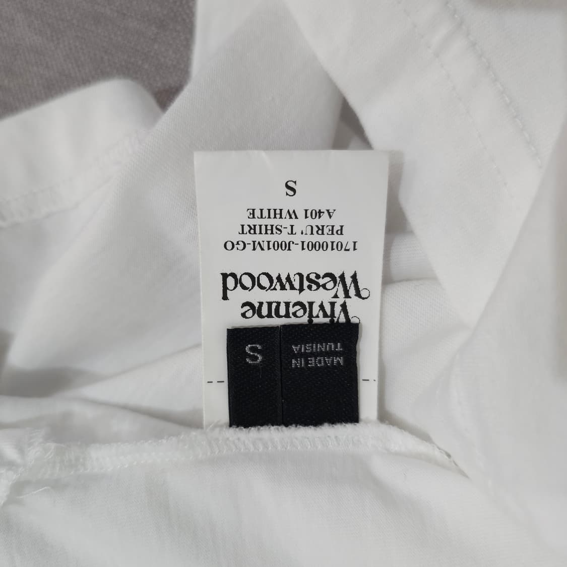 비비안웨스트우드 스몰로고 흰 반팔티 상품이미지5