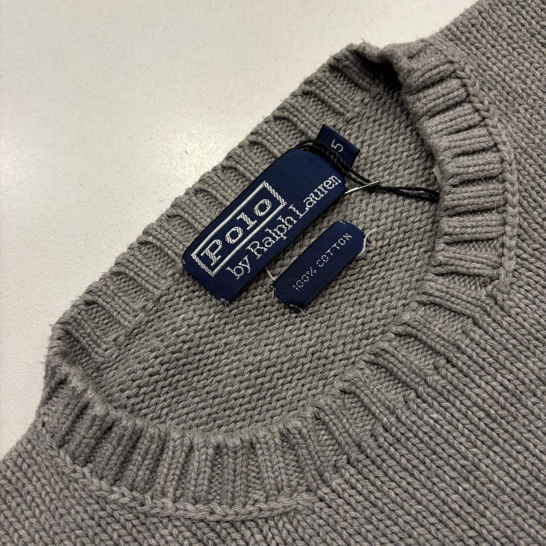 [95] 폴로 랄프로렌 코튼 니트 스웨터 그레이 C2 상품이미지4