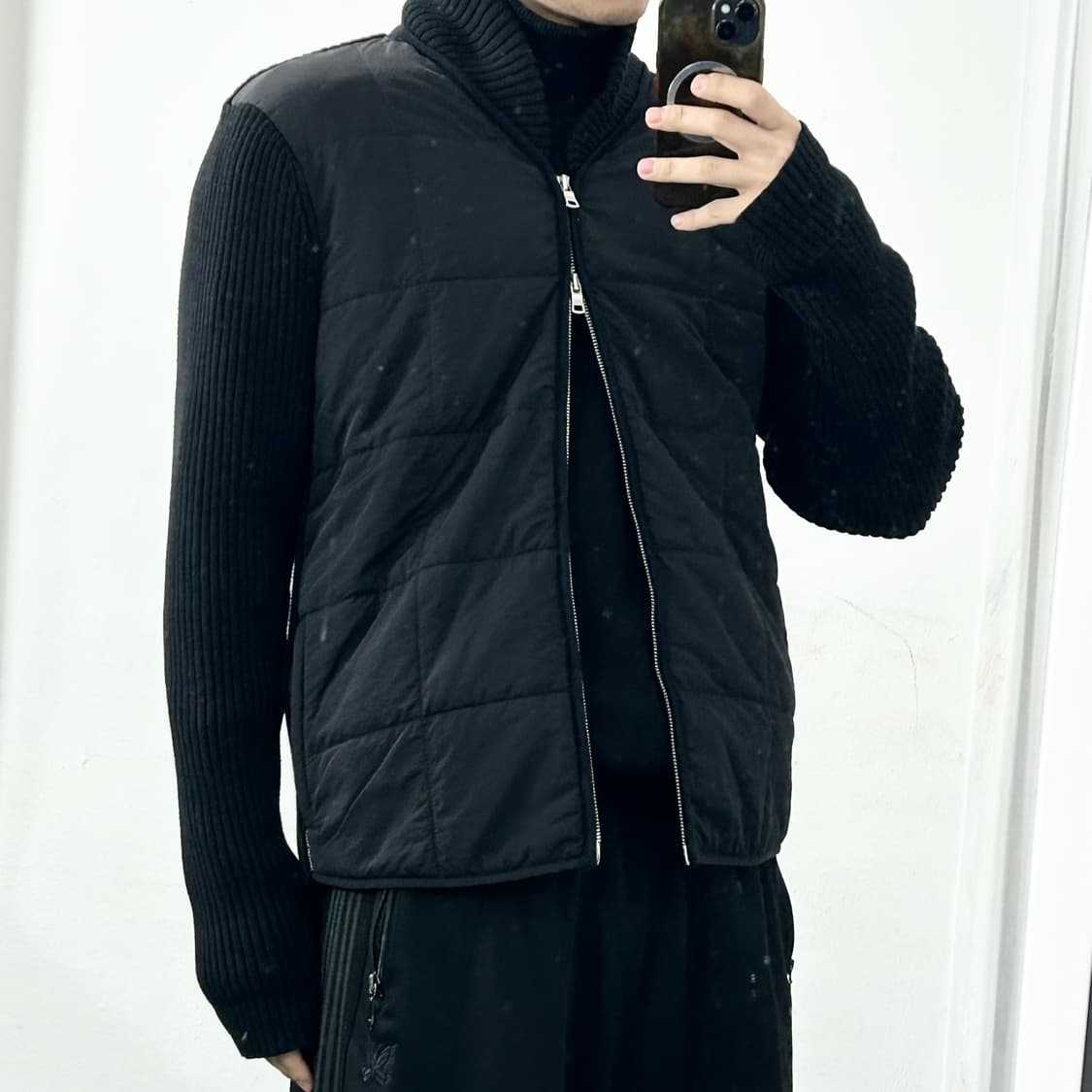 아르마니 익스체인지 패딩 믹스드 니트 자켓 상품이미지2