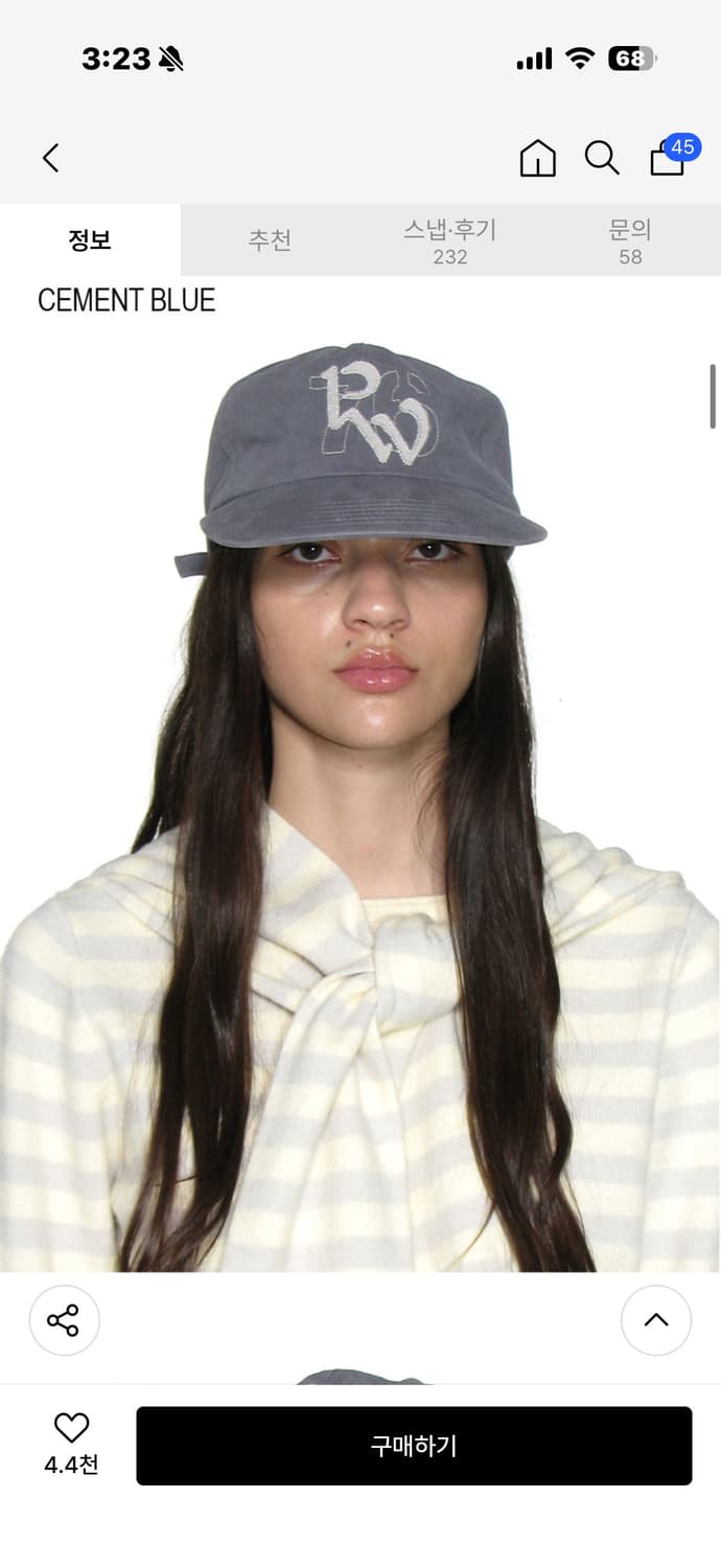 (새상품) 파르티멘토 모자 판매해요. 상품이미지2