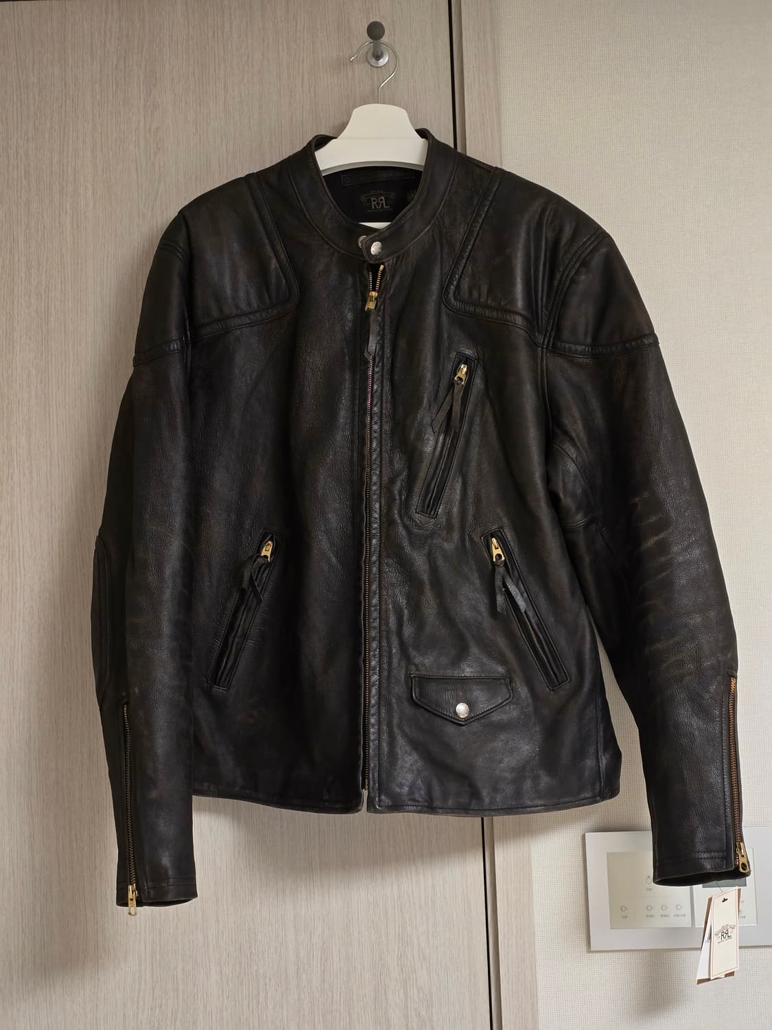 RRL 슬림핏 레더 모토 가죽자켓 XL 새제품 상품이미지1