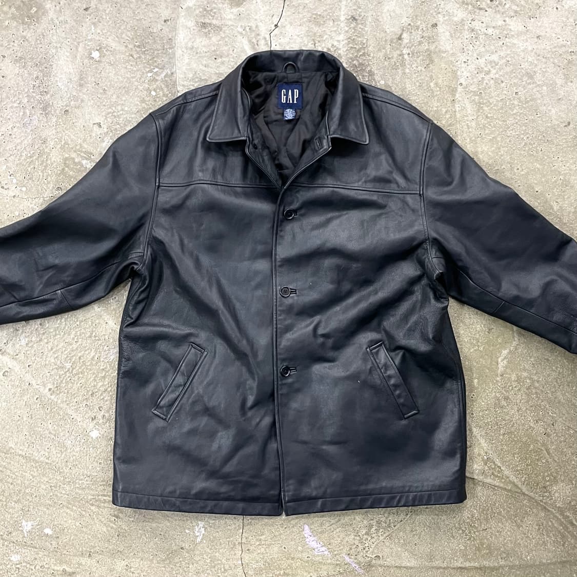 90-00's 갭 레더 카 코트 XXL 상품이미지3
