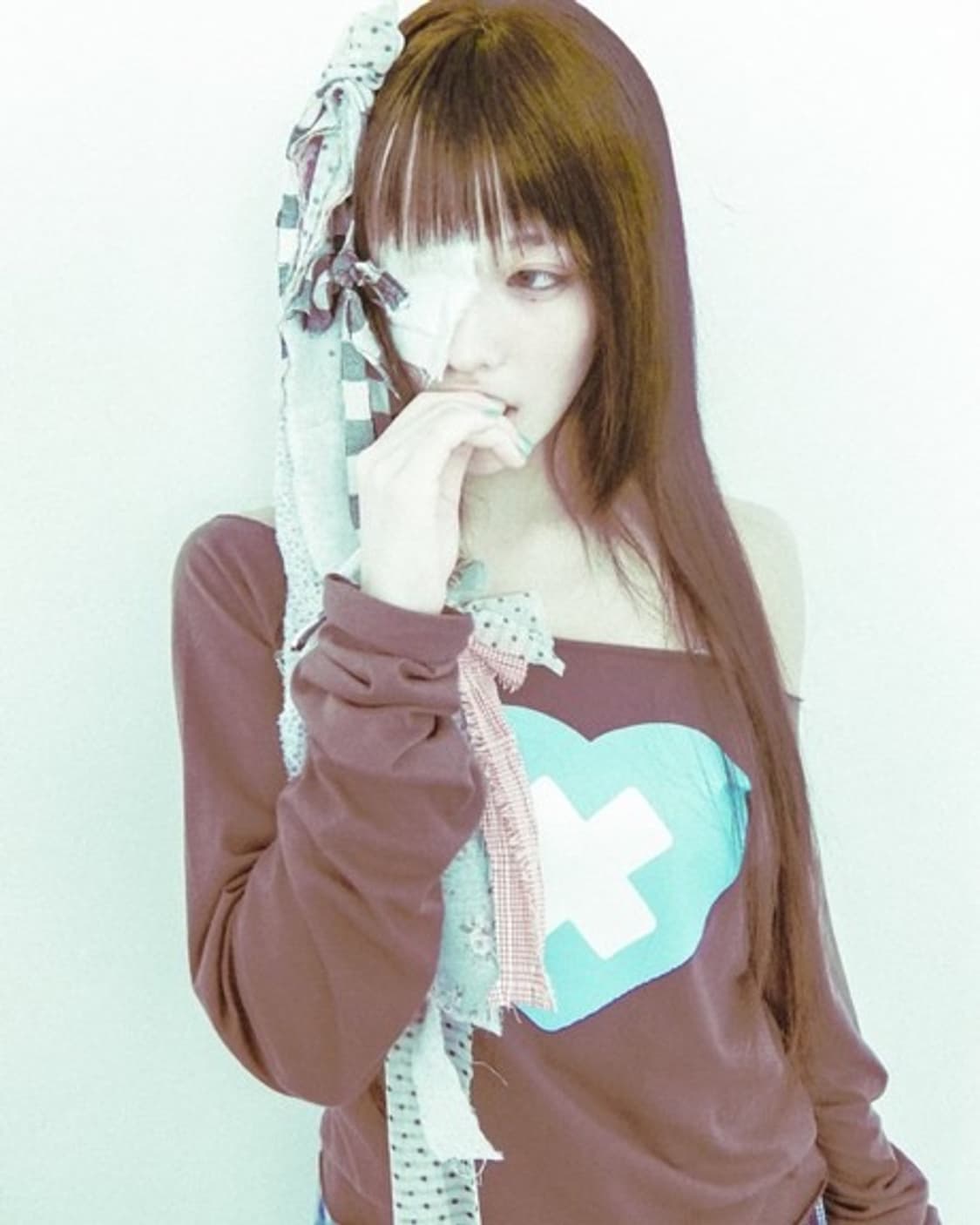 샵페어리 크로스 하트 컷오프 티셔츠 민트초코 상품이미지2