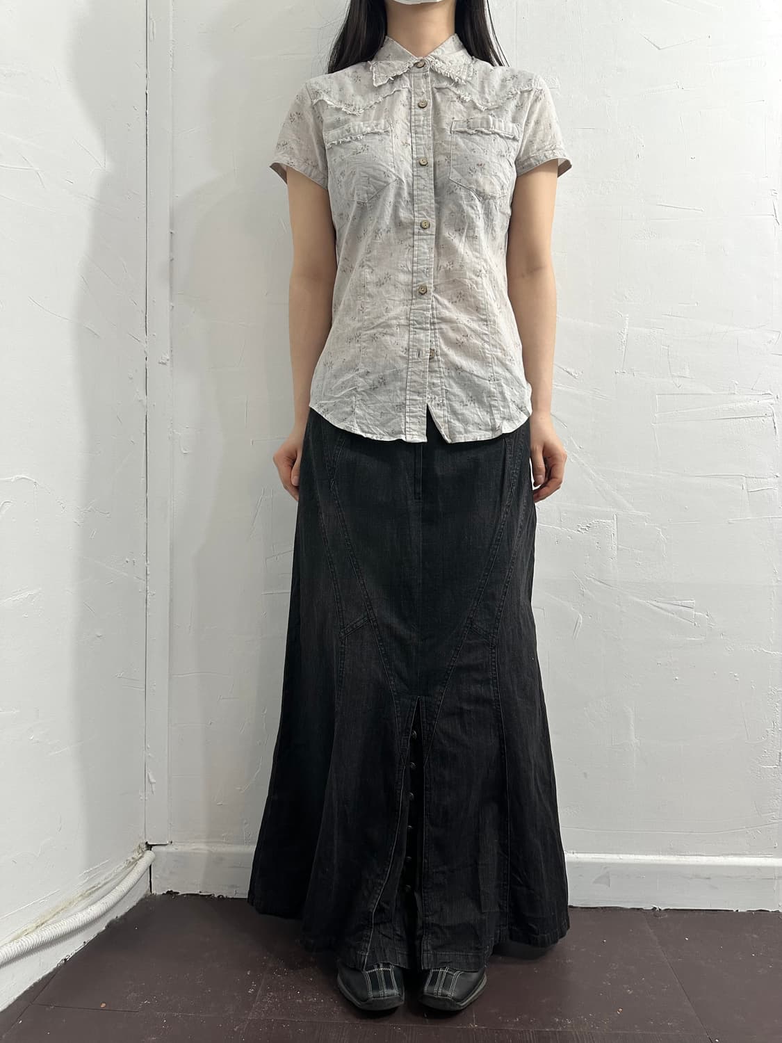 scapa denim long skirt 상품이미지5