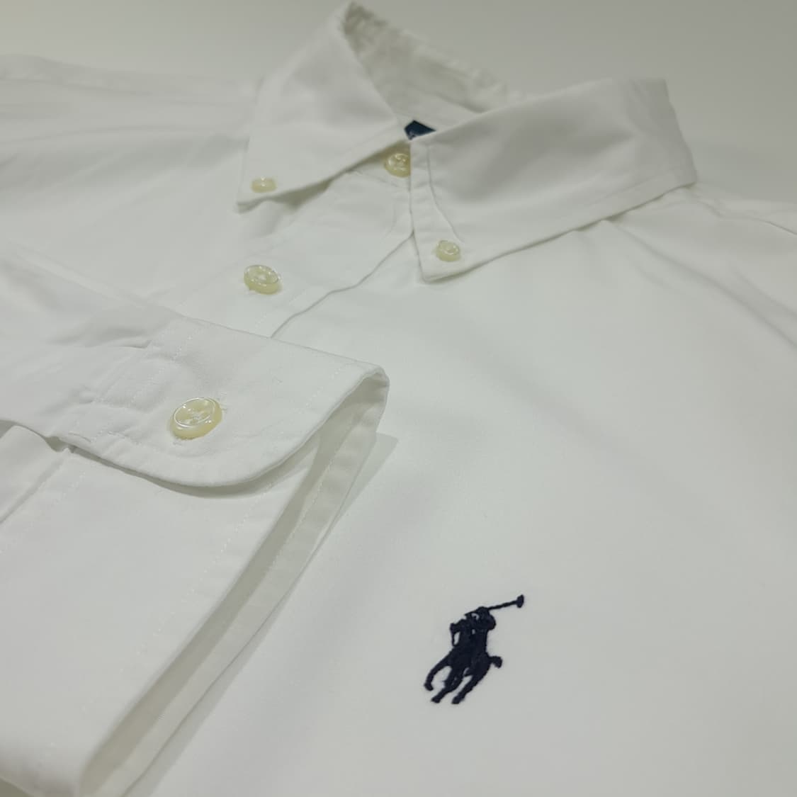 CL409 L 폴로 90s 코튼 버튼다운 포니자수 화이트 셔츠 남방 상품이미지4