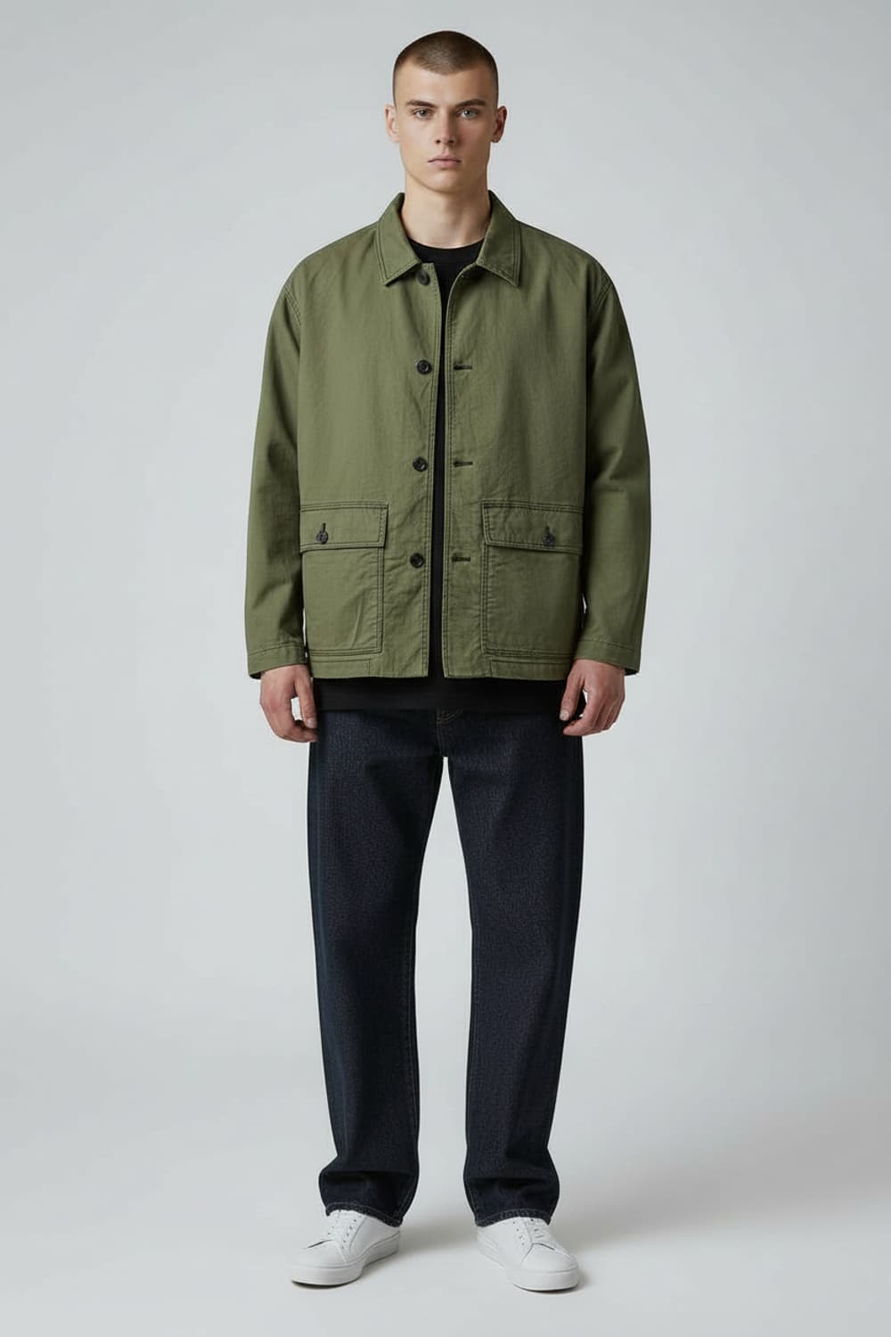 [L] 유니클로 X 마르니 카키 오버사이즈 워크자켓 상품이미지3