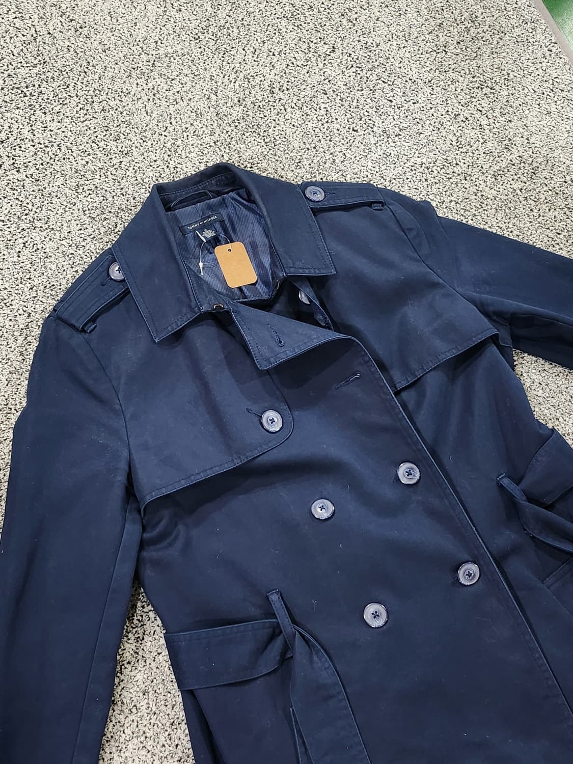 //타미힐피거 네이비 트렌치코트 M 상품이미지4