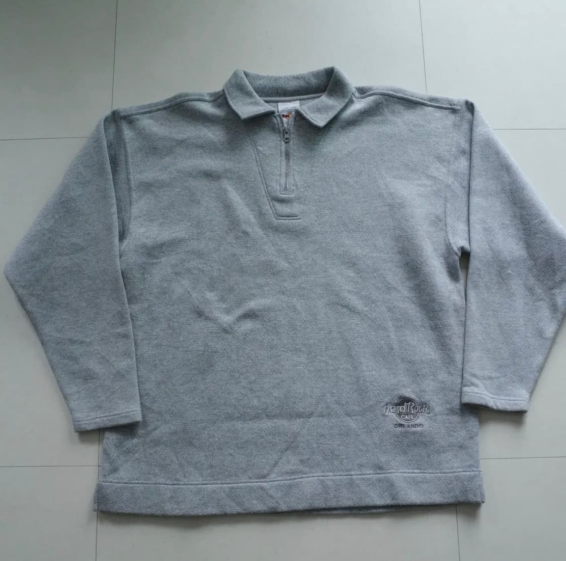 하드록 카페 올랜도 빈티지 하프 집업 맨투맨 XL 세탁완료 상품이미지1